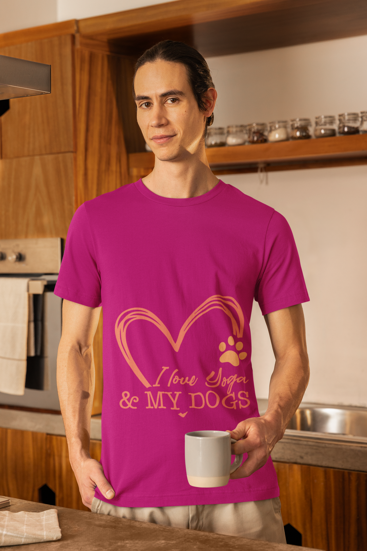 I Love Yoga & My Dogs T-Shirt - Dog Lover Shirt I Cute Yoga Tee I Meditation Gift For Yogi