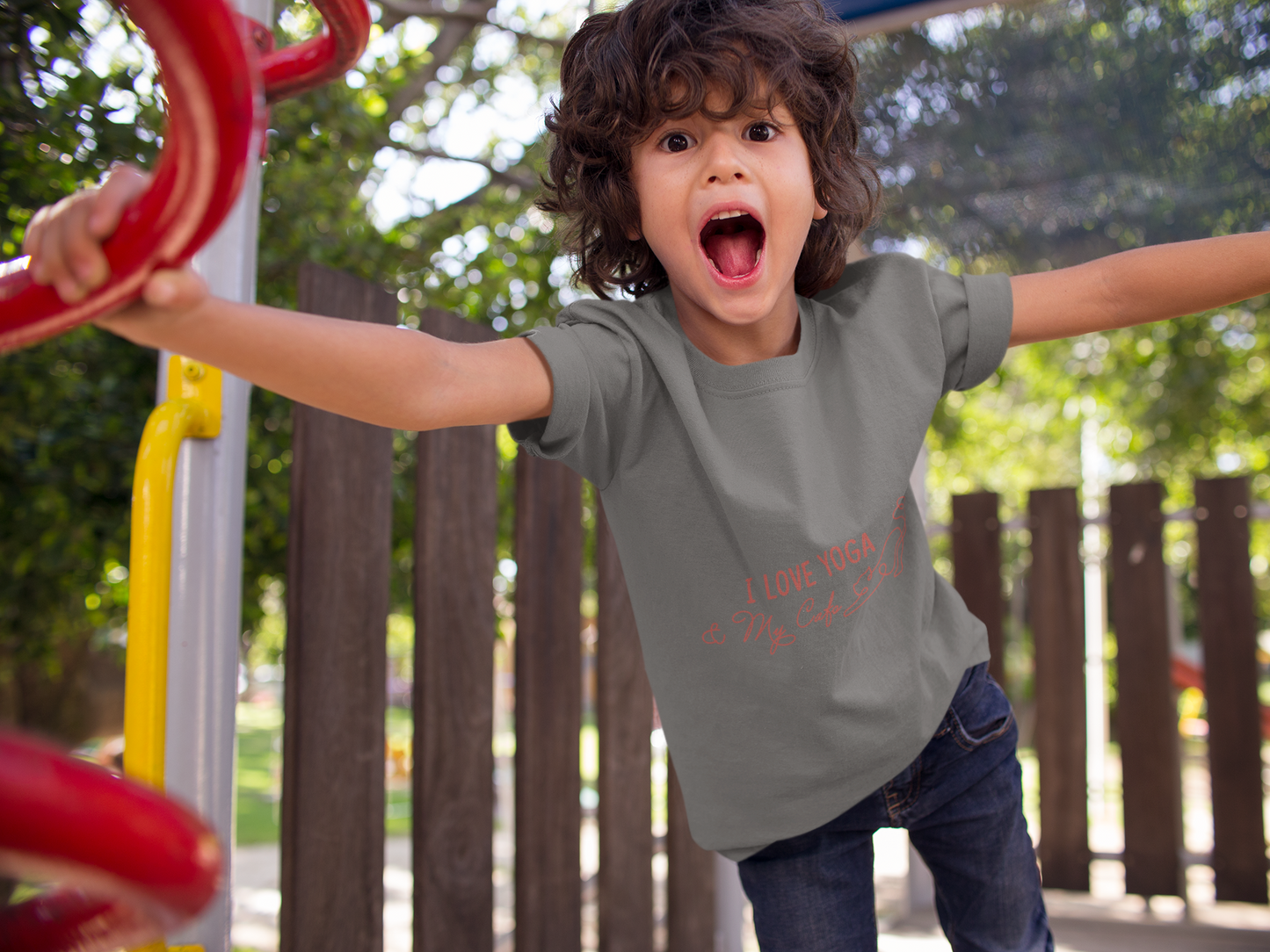 Kids Yoga Shirt "I Love Yoga & My Cats" - Girls Yoga Shirt I Boys Yoga Shirt I Meditation Gift For Kids