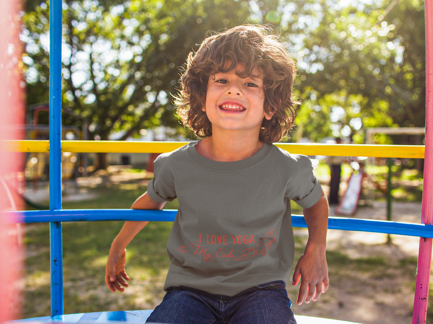 Kids Yoga Shirt "I Love Yoga & My Cats" - Girls Yoga Shirt I Boys Yoga Shirt I Meditation Gift For Kids