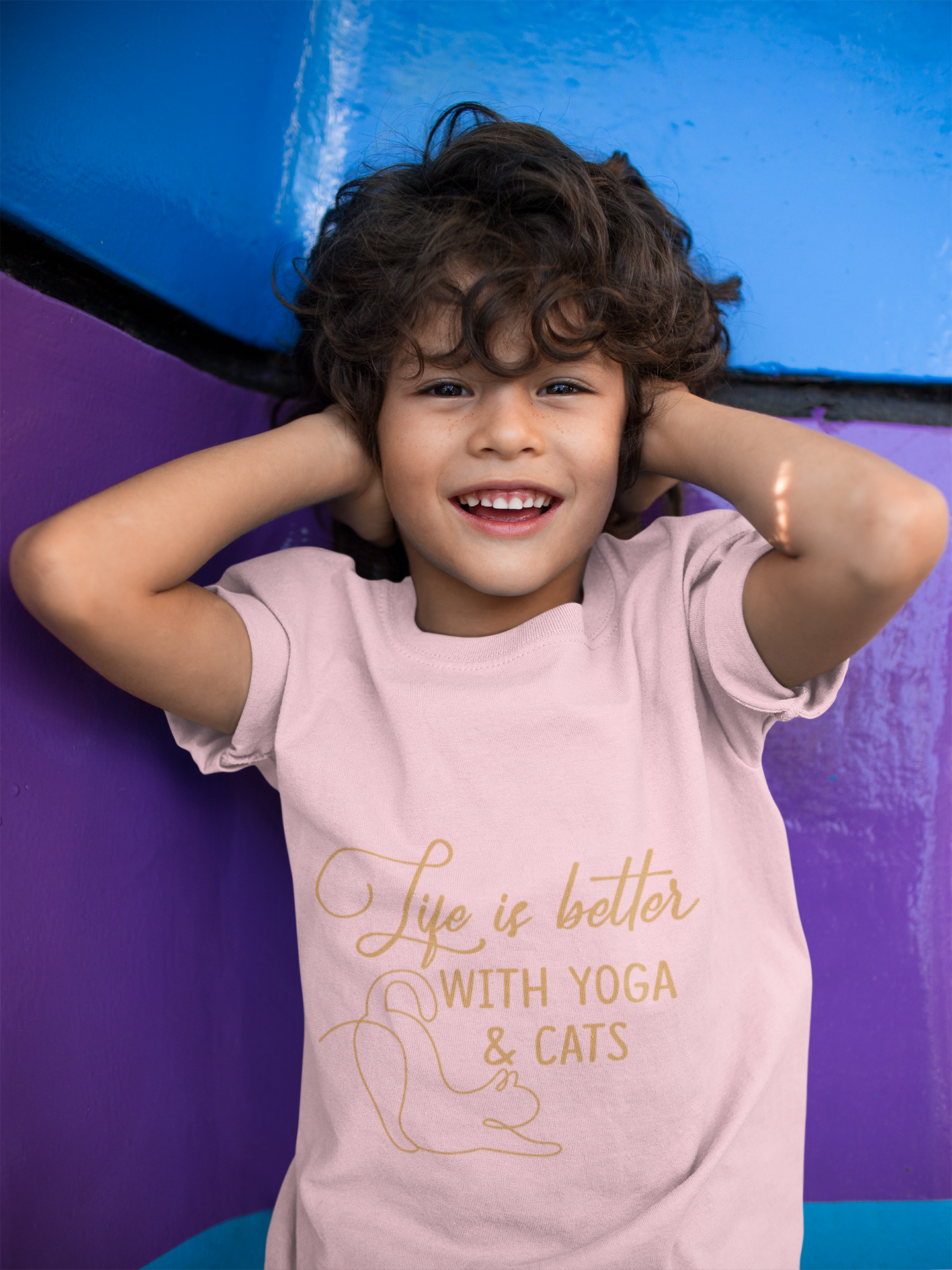 Kids Yoga T-Shirt — "Life Is Better With Yoga & Cats" I Kids Yoga & Cat Lover Shirt I Meditation Gift For Kids