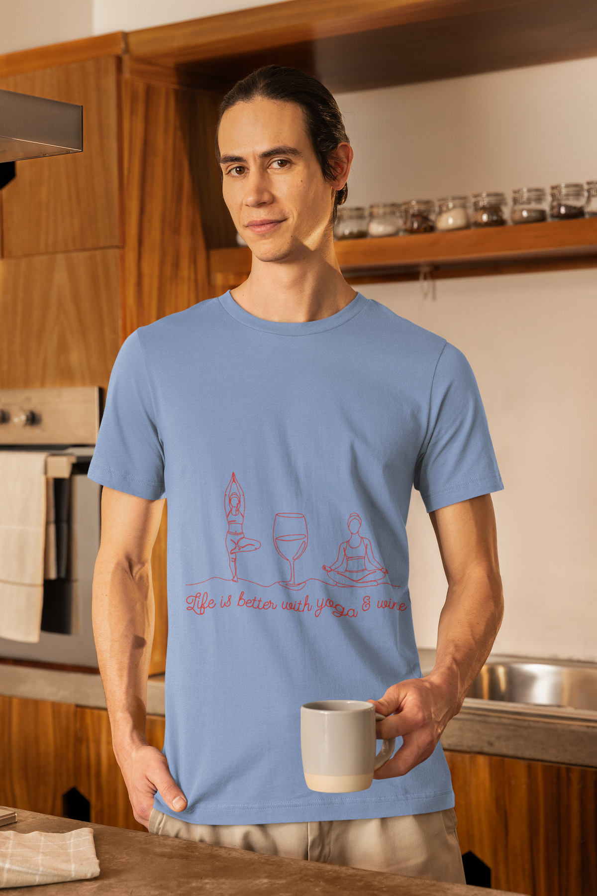 Yoga & Wine T-Shirt — "Life Is Better With Yoga & Wine" Relaxed Shirt I Wine Lover Shirt I Meditation Gift