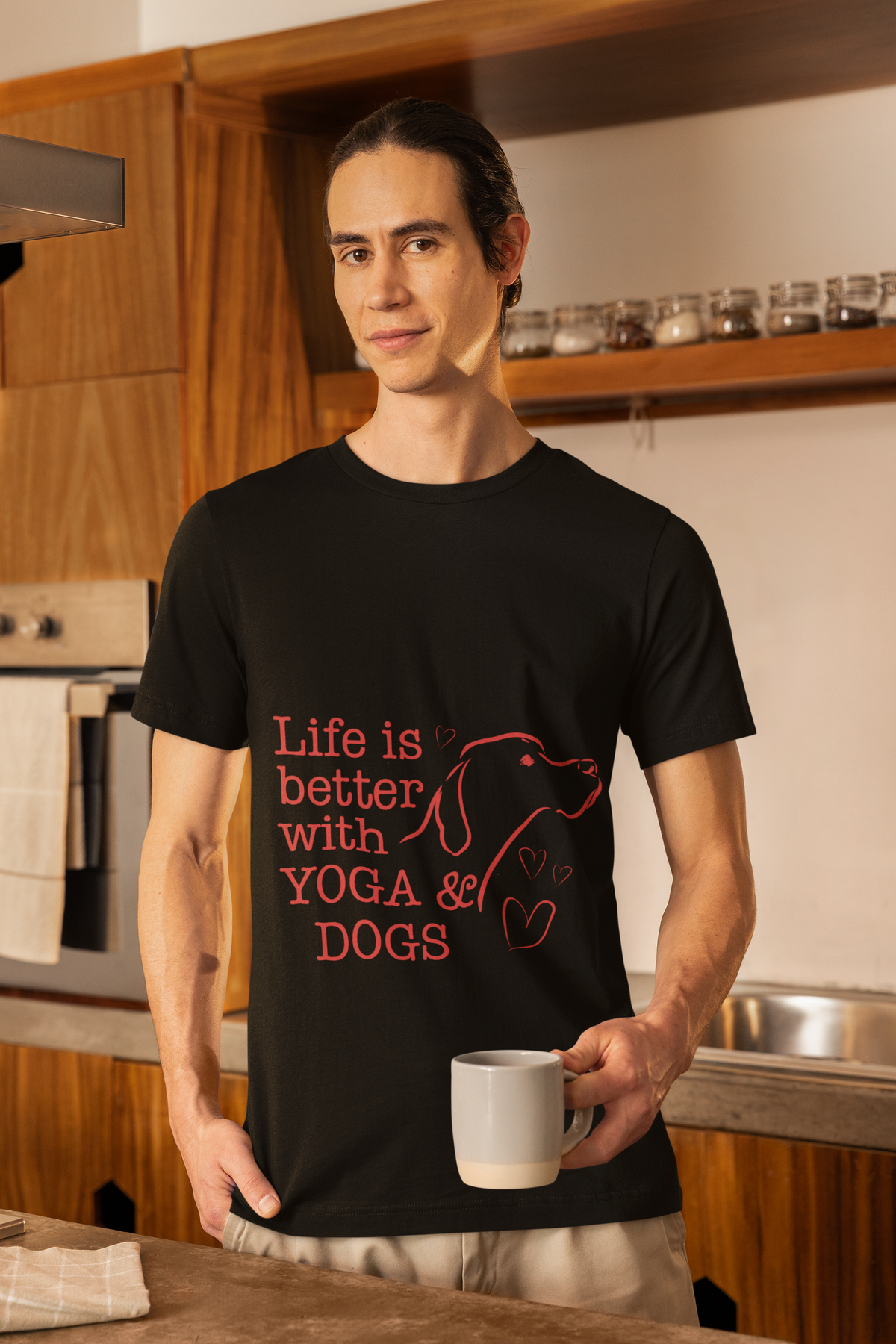 Life Is Better With Yoga & Dogs T‑Shirt I Dog Lovers Shirt I Meditation Gift I Cute Yoga Tee