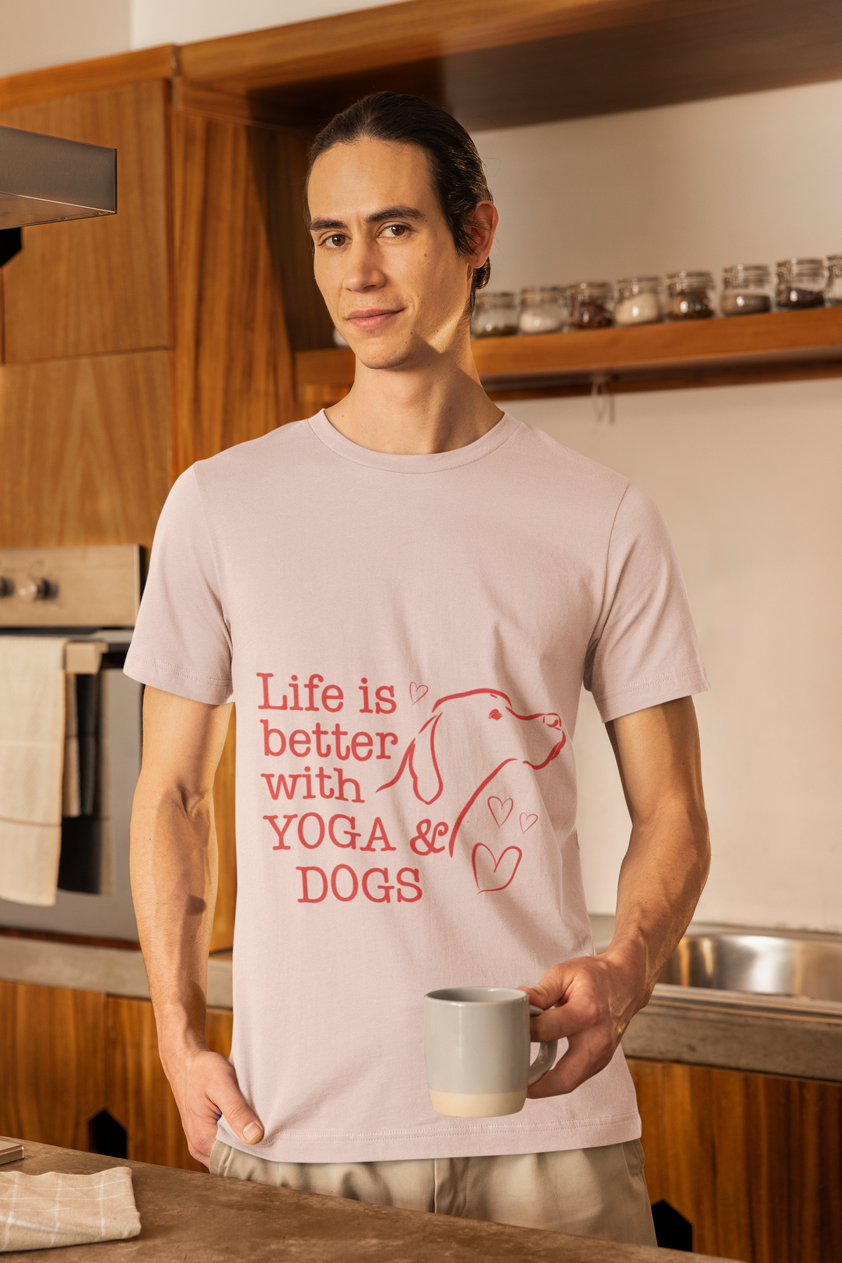Life Is Better With Yoga & Dogs T‑Shirt I Dog Lovers Shirt I Meditation Gift I Cute Yoga Tee