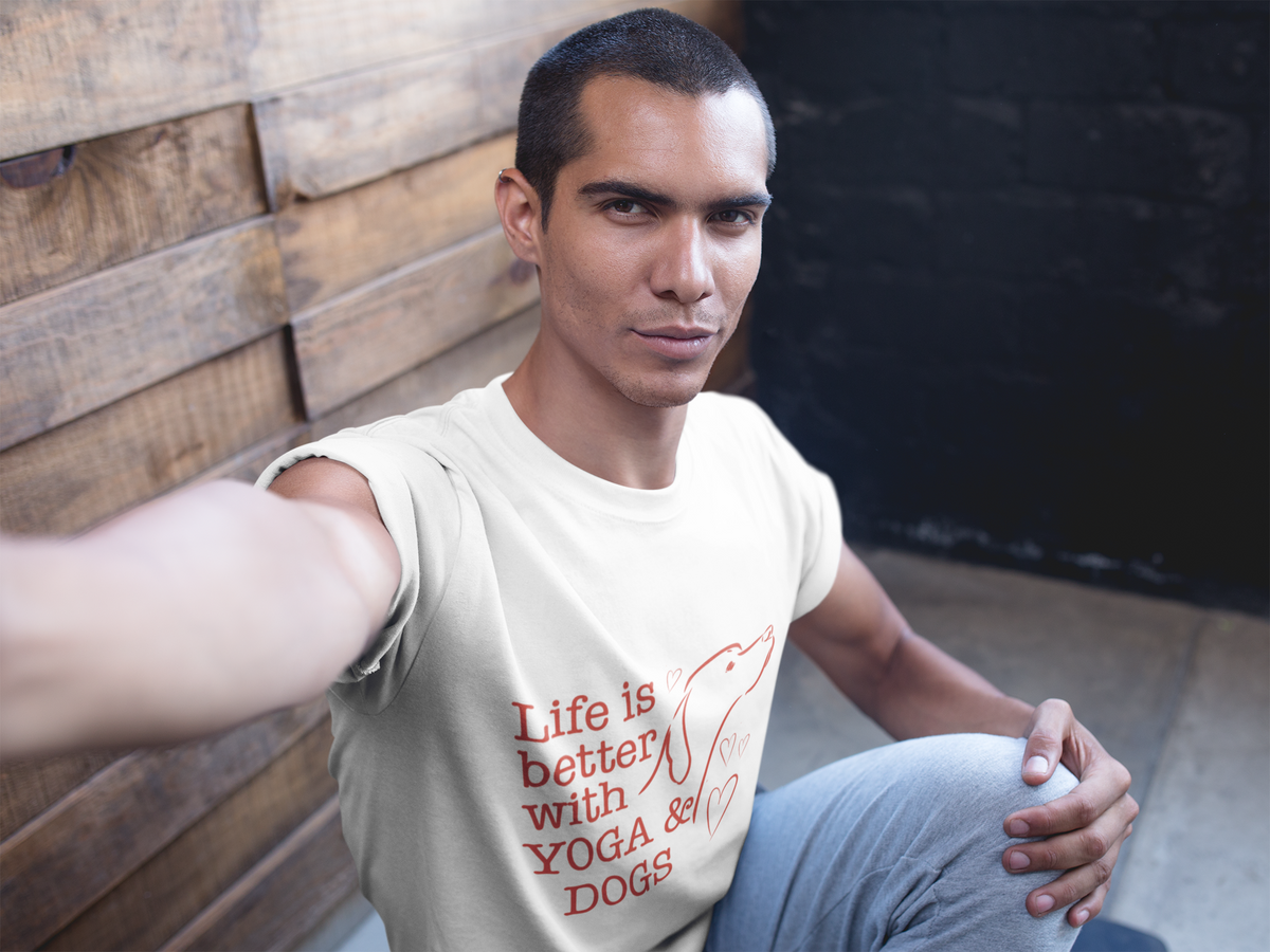 Life Is Better With Yoga & Dogs T‑Shirt I Dog Lovers Shirt I Meditation Gift I Cute Yoga Tee