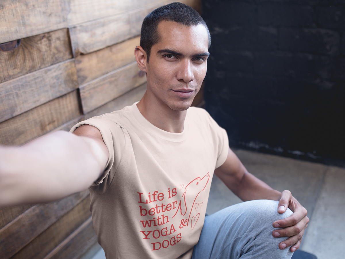 Life Is Better With Yoga & Dogs T‑Shirt I Dog Lovers Shirt I Meditation Gift I Cute Yoga Tee