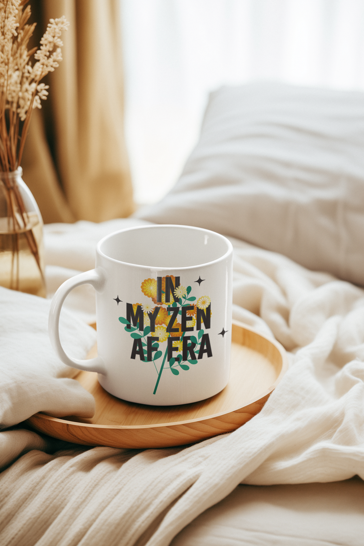 Yoga Coffee Mug "In My Zen AF Era" - Floral Coffee Cup I Meditation Gift For Yogi I Zen Mug I Funny Yoga Mug