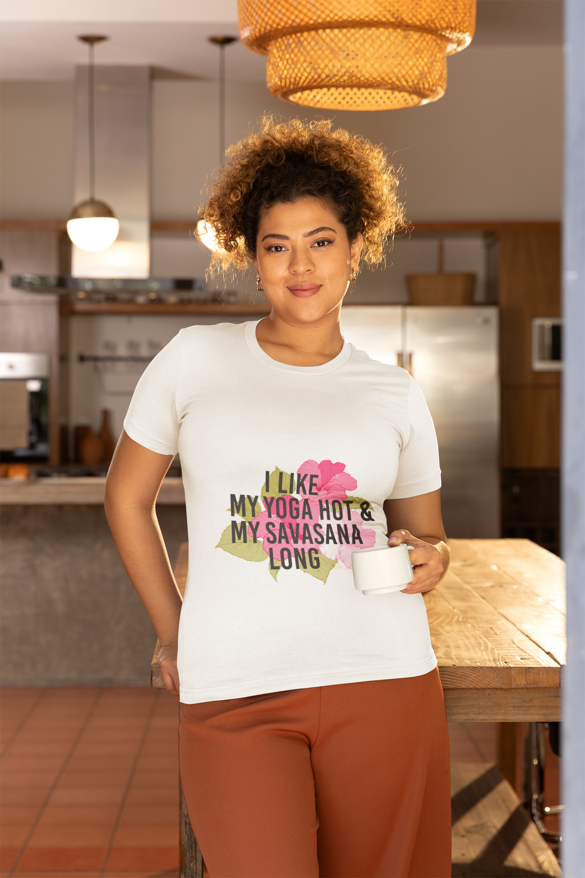 "I Like My Yoga Hot & My Savasana Long" Yoga T-Shirt - Floral Yoga Shirt I Yoga Shirt I Funny Yoga Shirt I Meditation Gift