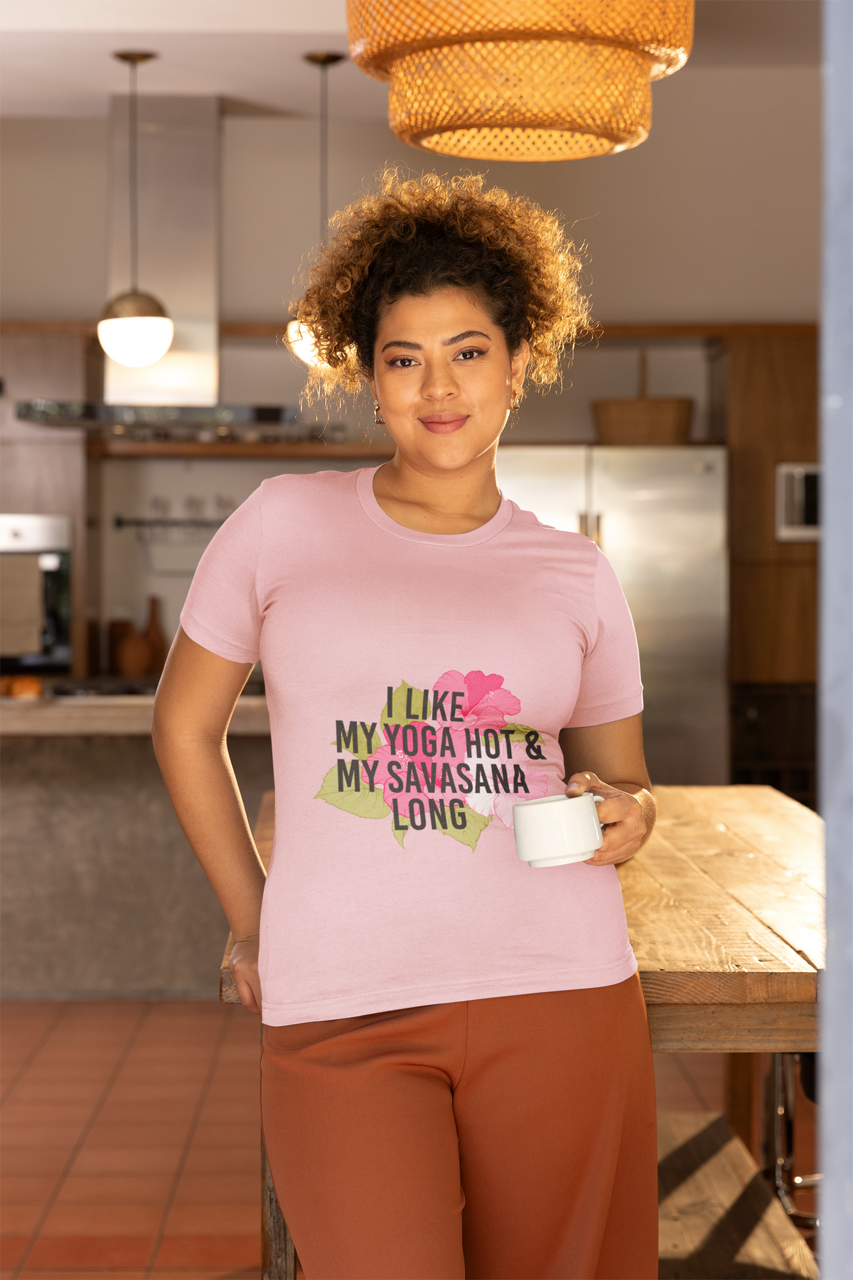 "I Like My Yoga Hot & My Savasana Long" Yoga T-Shirt - Floral Yoga Shirt I Yoga Shirt I Funny Yoga Shirt I Meditation Gift