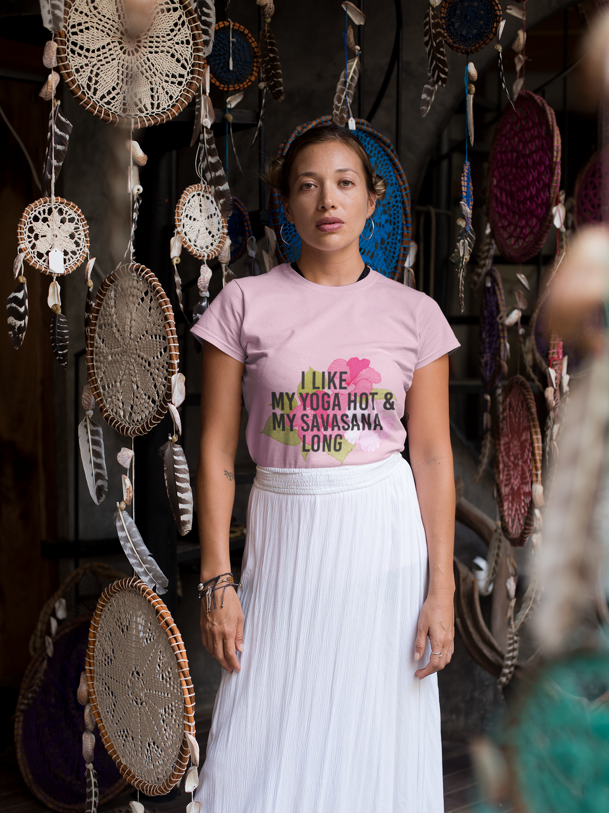 "I Like My Yoga Hot & My Savasana Long" Yoga T-Shirt - Floral Yoga Shirt I Yoga Shirt I Funny Yoga Shirt I Meditation Gift