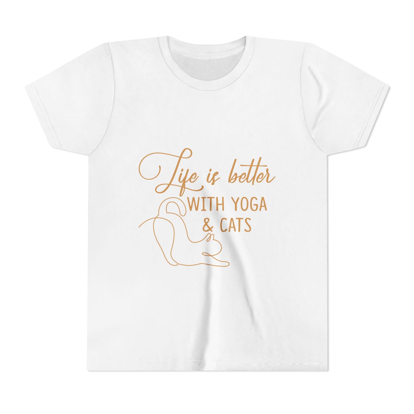 Kids Yoga T-Shirt — "Life Is Better With Yoga & Cats" I Kids Yoga & Cat Lover Shirt I Meditation Gift For Kids