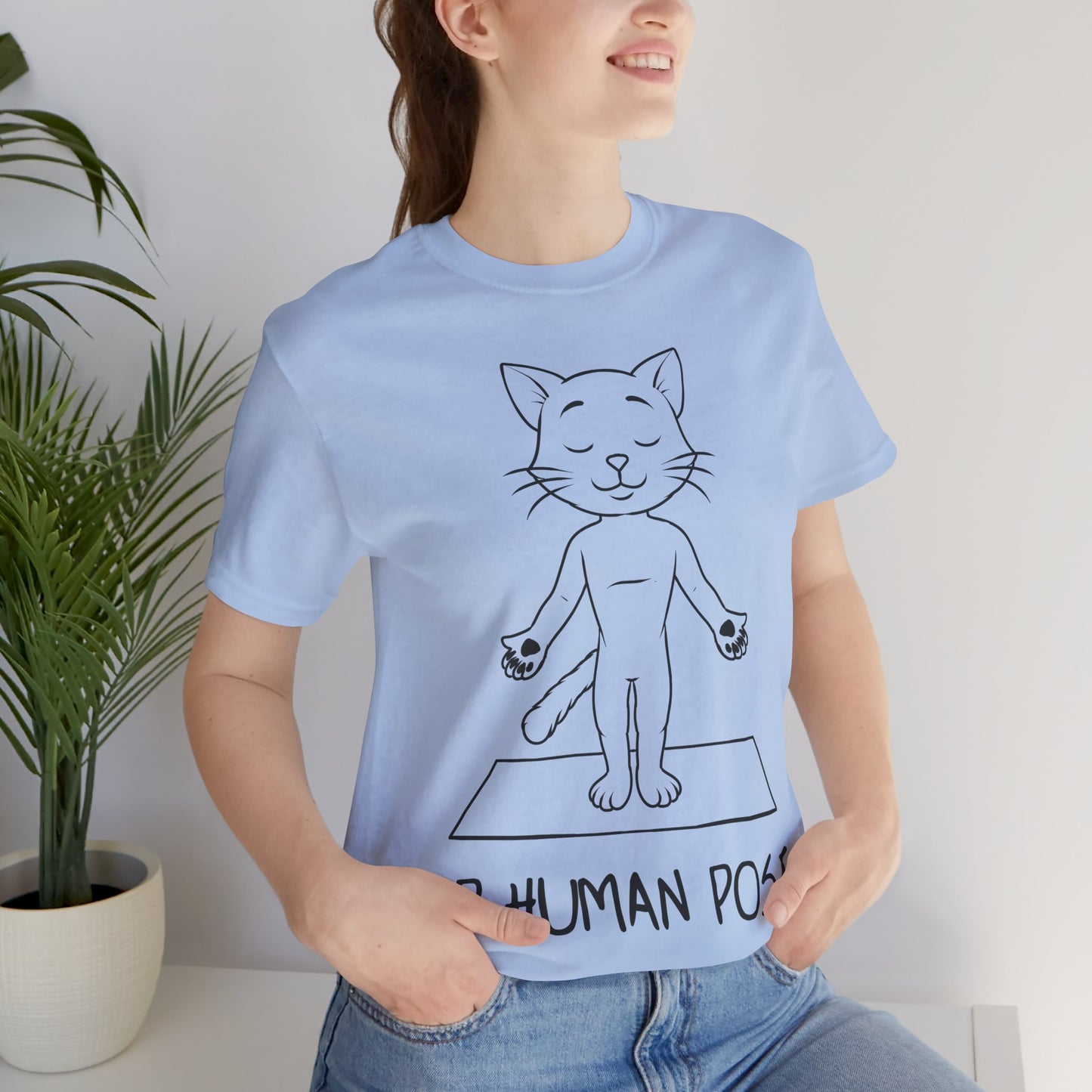 Up Human Pose - Unisex Cat Yoga Tee I Relaxation Gift I Yoga & Pet Lover T-Shirt I Quirky Animal Tee I Fun Gift for Cat Owners I Cute Tee for Zen Vibes