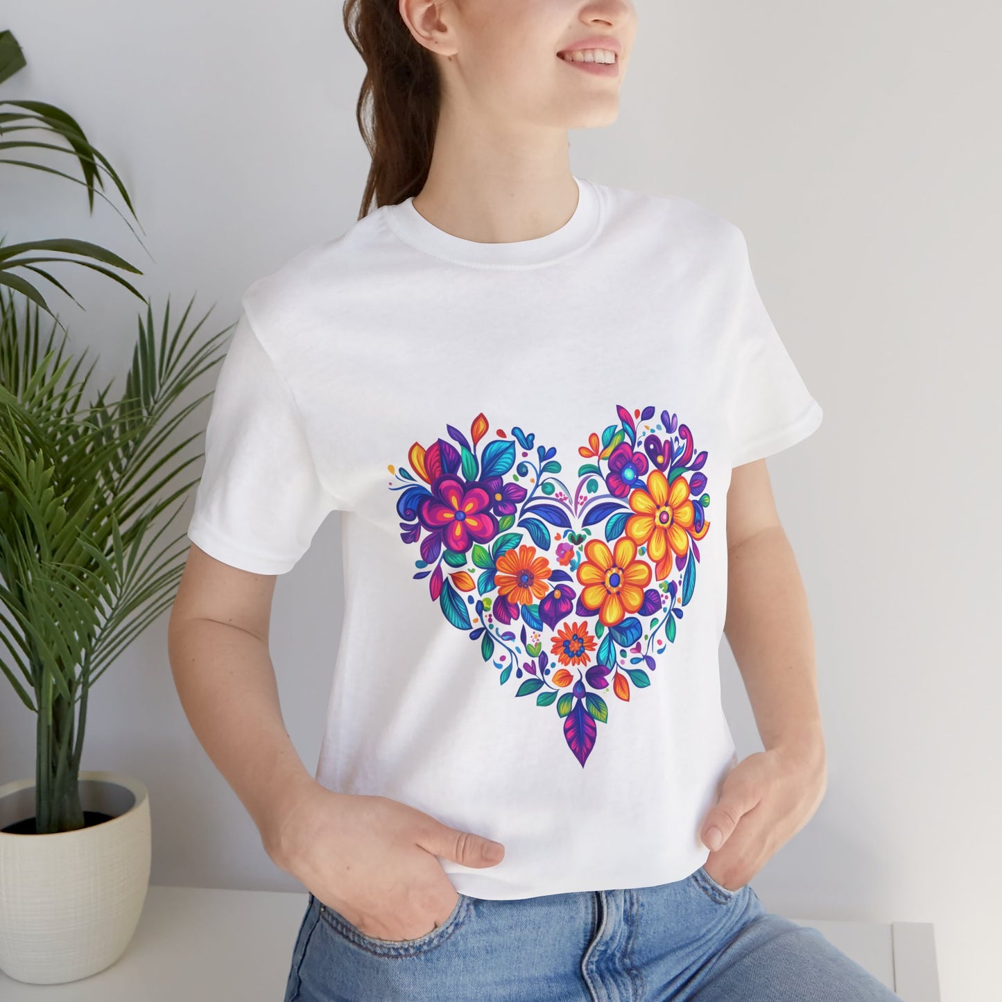 Floral Heart Mandala - Unisex Yoga Tee I Mindfulness T-Shirt for Yogis I Self-Care Meditation Apparel