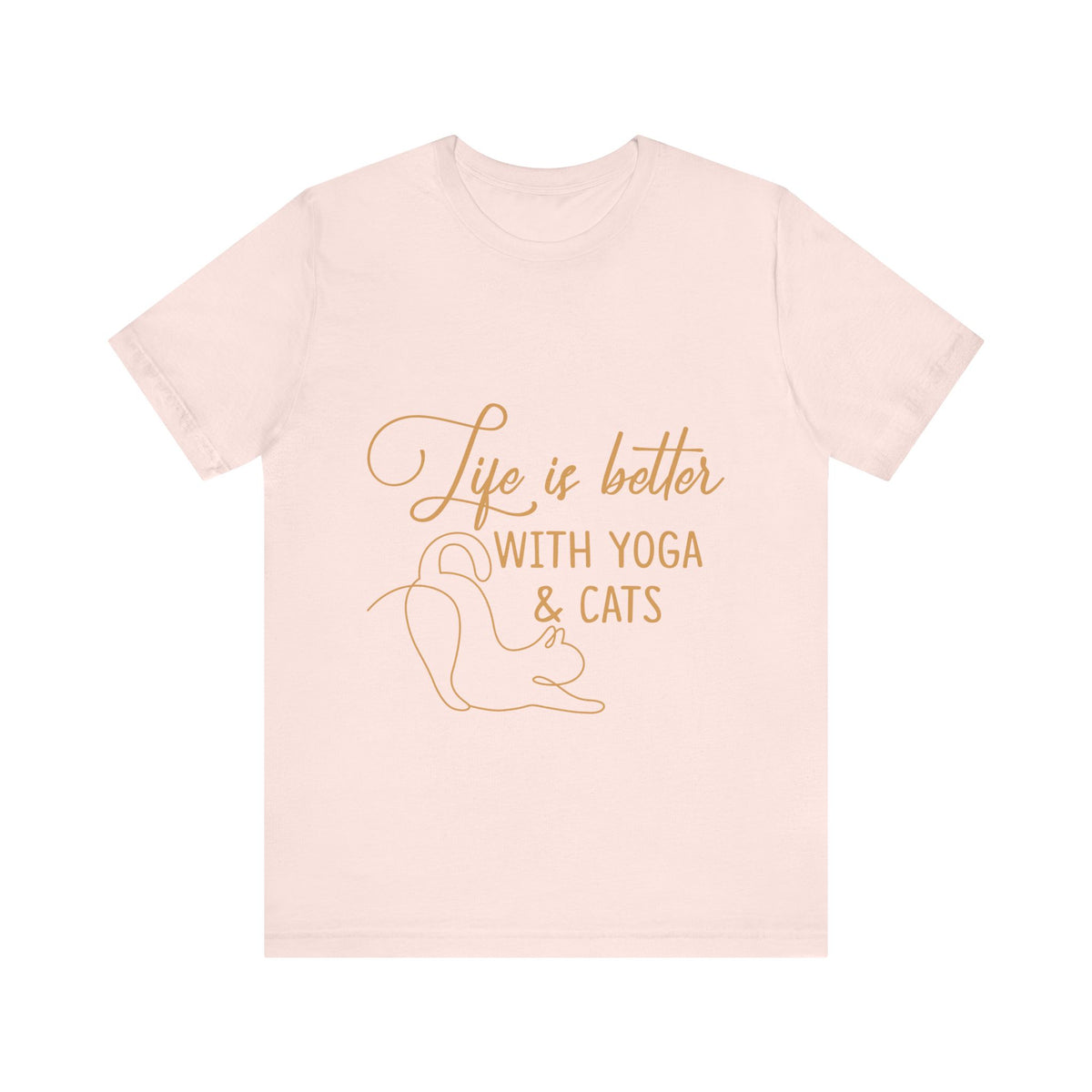 Yoga & Cats T-Shirt - "Life Is Better With Yoga & Cats" Relaxed T-Shirt I Meditation Gift I Cute Yoga Shirt