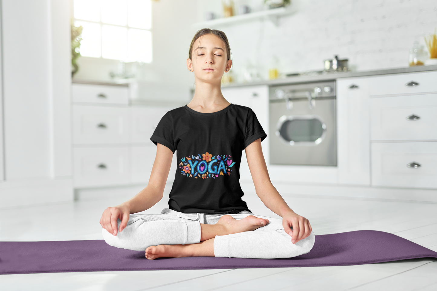 Youth Yoga Tee - Kids Yoga T-Shirt  I Fun Activewear I Summer Tee I Gift for Little Yogis I Cute Yoga Apparel