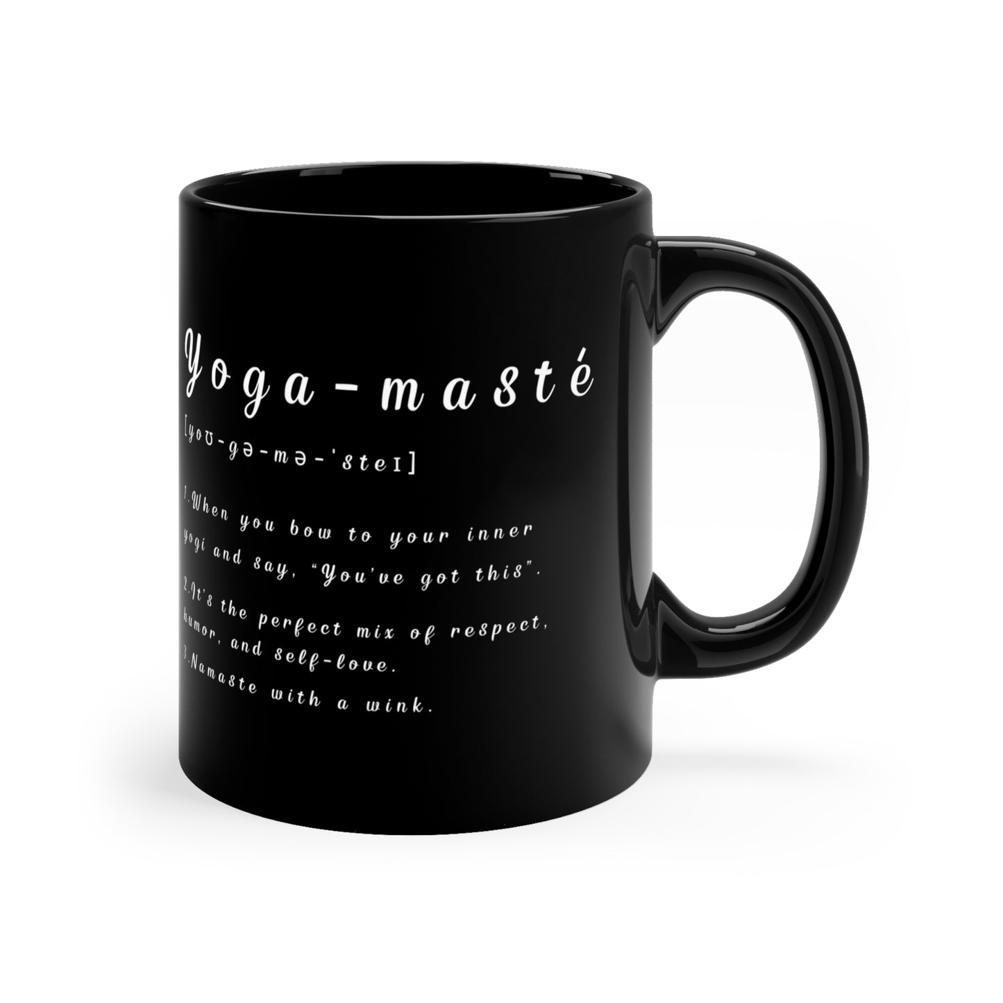 Yoga-Maste Black Coffee Mug I 11oz Inspirational Gift I Relaxation I Meditation I Yoga Lover I Mindfulness I Gift for Her I Self-Care