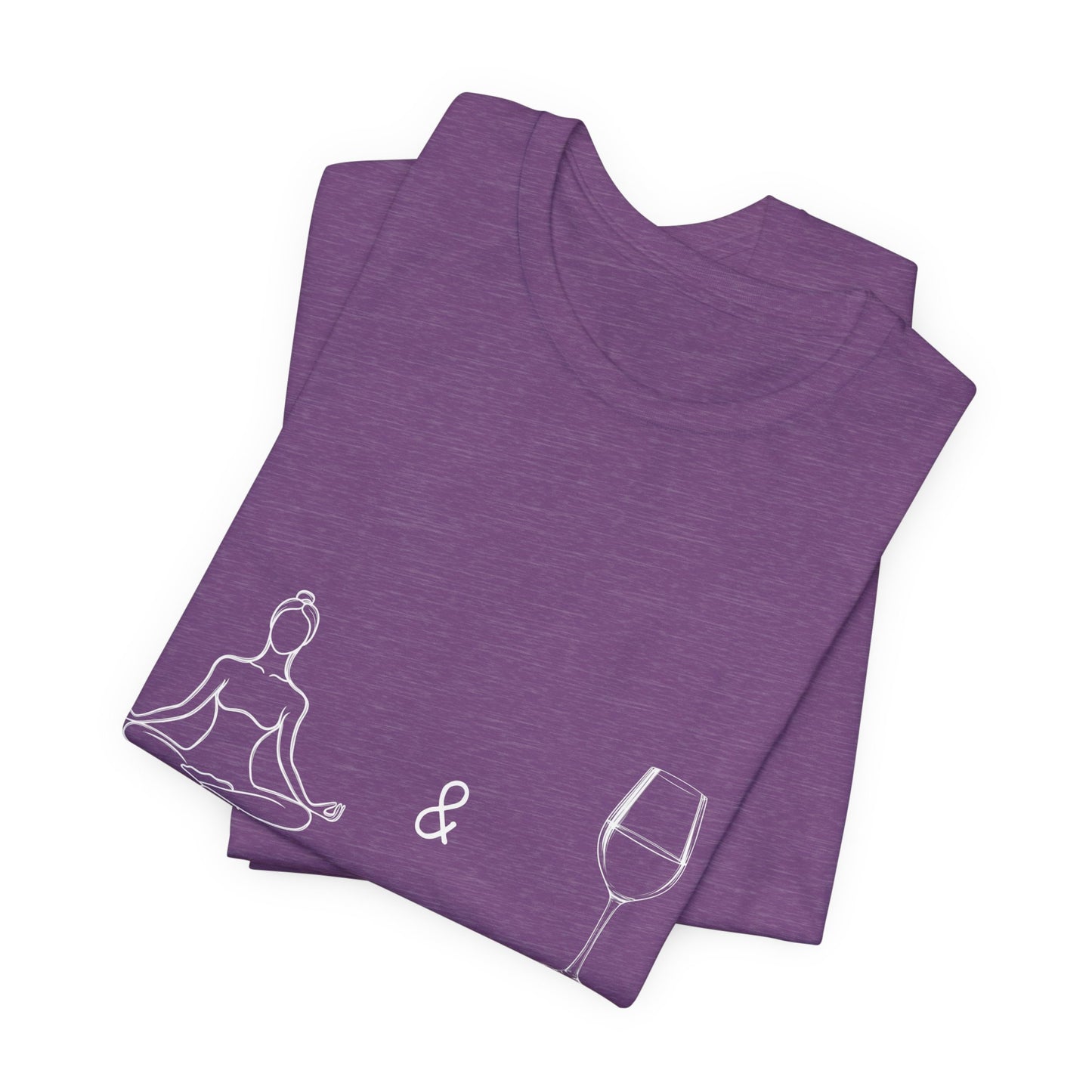Yoga & Wine A Balanced Diet Funny Tee I T-Shirt for Yoga Lovers I Funny Gift for Wine Enthusiasts I Self-Care Meditation Apparel