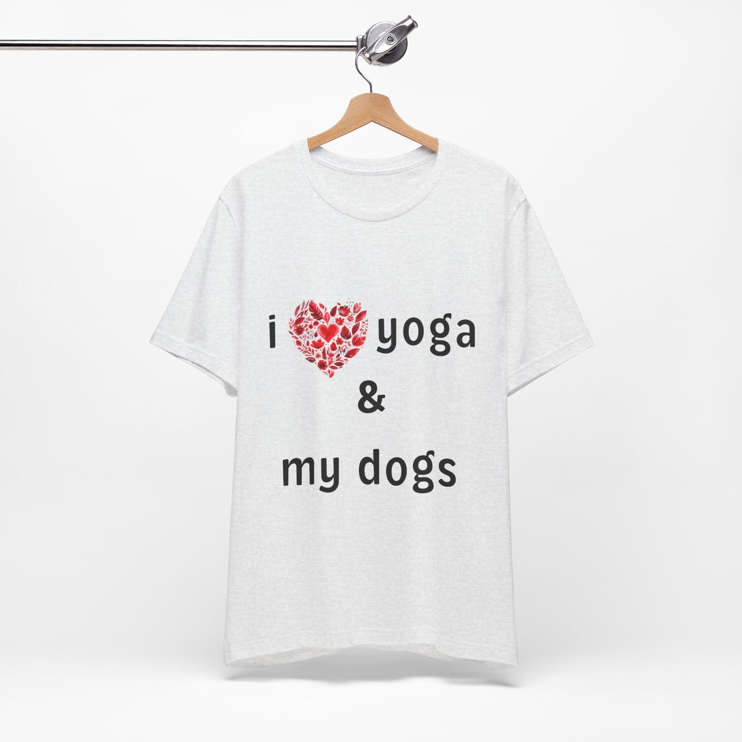 I Love Yoga & My Dogs Unisex Yoga Tee - Perfect Gift for Yoga Enthusiasts and Dog Lovers I Self-Care Meditation Apparel