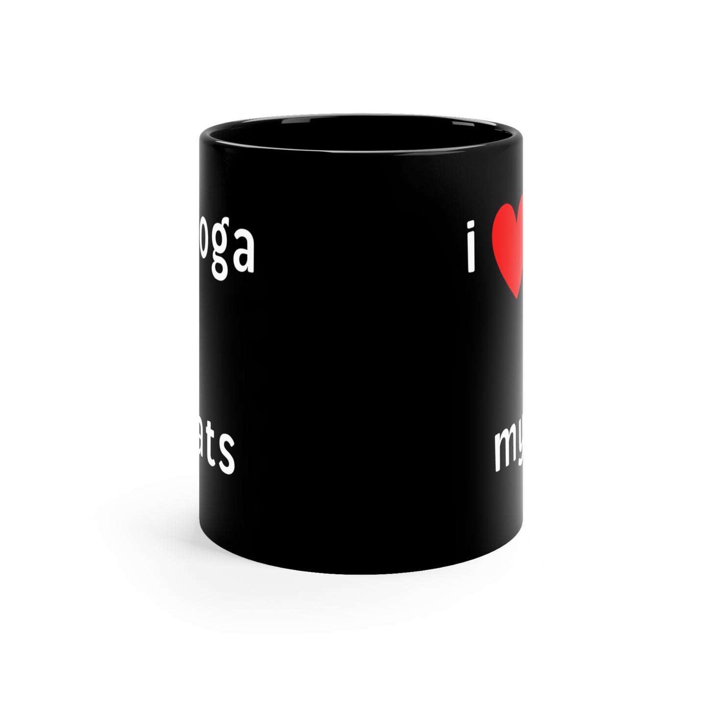 I Love Yoga & My Cats Lover Coffee Mug I Funny Gift for Yoga Enthusiasts I Cat Owners I Black Mug for Yoga Lovers I Gift for Birthdays & Holidays