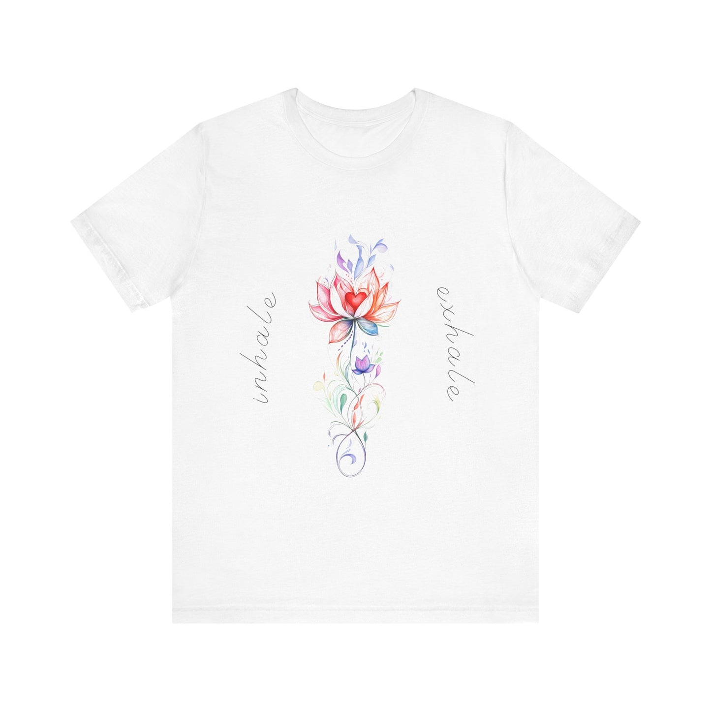 Lotus Flower Inhale Exhale Unisex Yoga Tee | Inspirational T-Shirt I Yoga Mindfulness  Apparel I Self-Care Meditation Clothing
