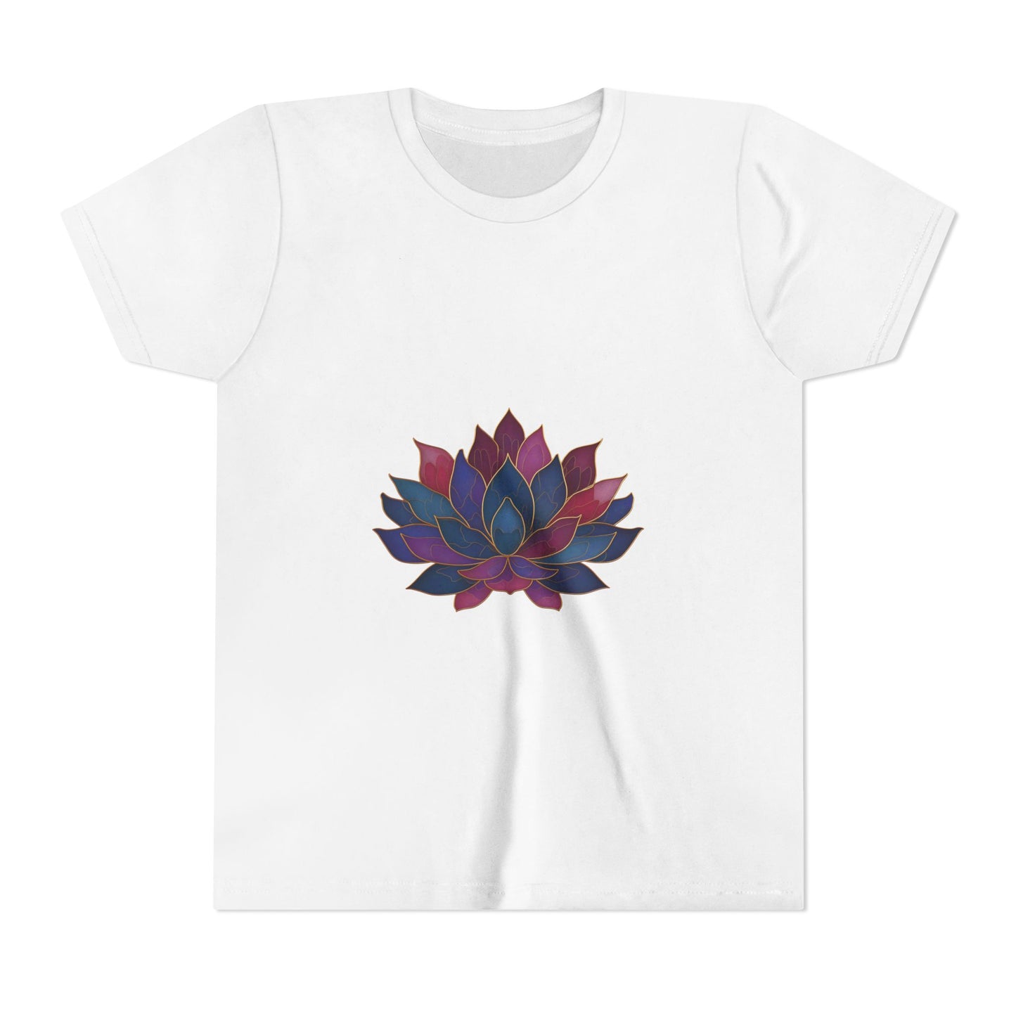 Youth Lotus Flower Yoga Tee | Bohemian Style Shirt for Kids I Summer Fashion for Young Yogis I Gift for Nature Lovers I Relaxed Fit T-Shirt