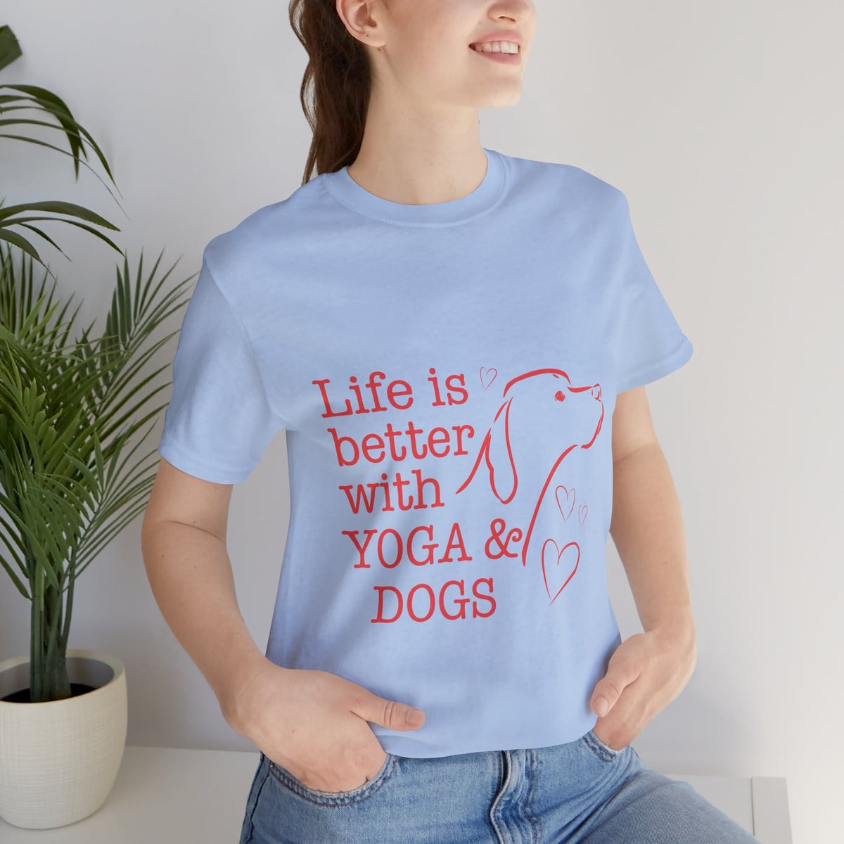 Life Is Better With Yoga & Dogs T‑Shirt I Dog Lovers Shirt I Meditation Gift I Cute Yoga Tee