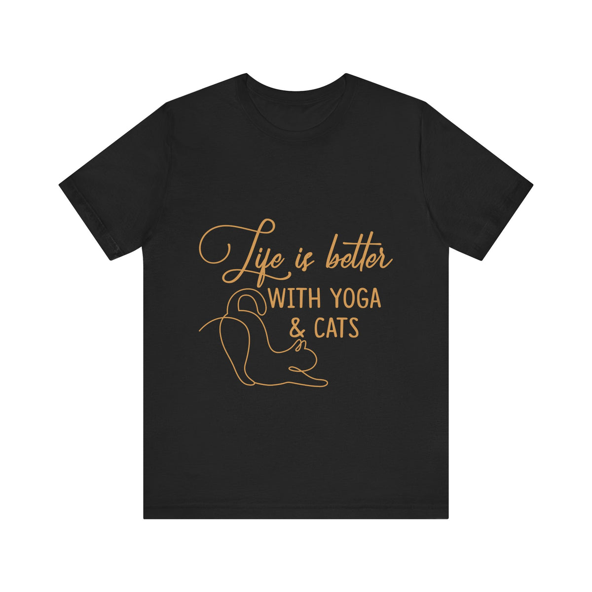 Yoga & Cats T-Shirt - "Life Is Better With Yoga & Cats" Relaxed T-Shirt I Meditation Gift I Cute Yoga Shirt