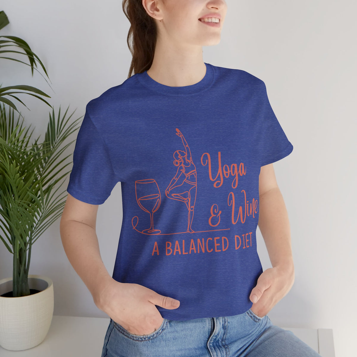 Yoga & Wine Tee — "A Balanced Diet" Yoga T-Shirt I Funny Yoga Shirt I Meditation Tee I Wine Lover Gift