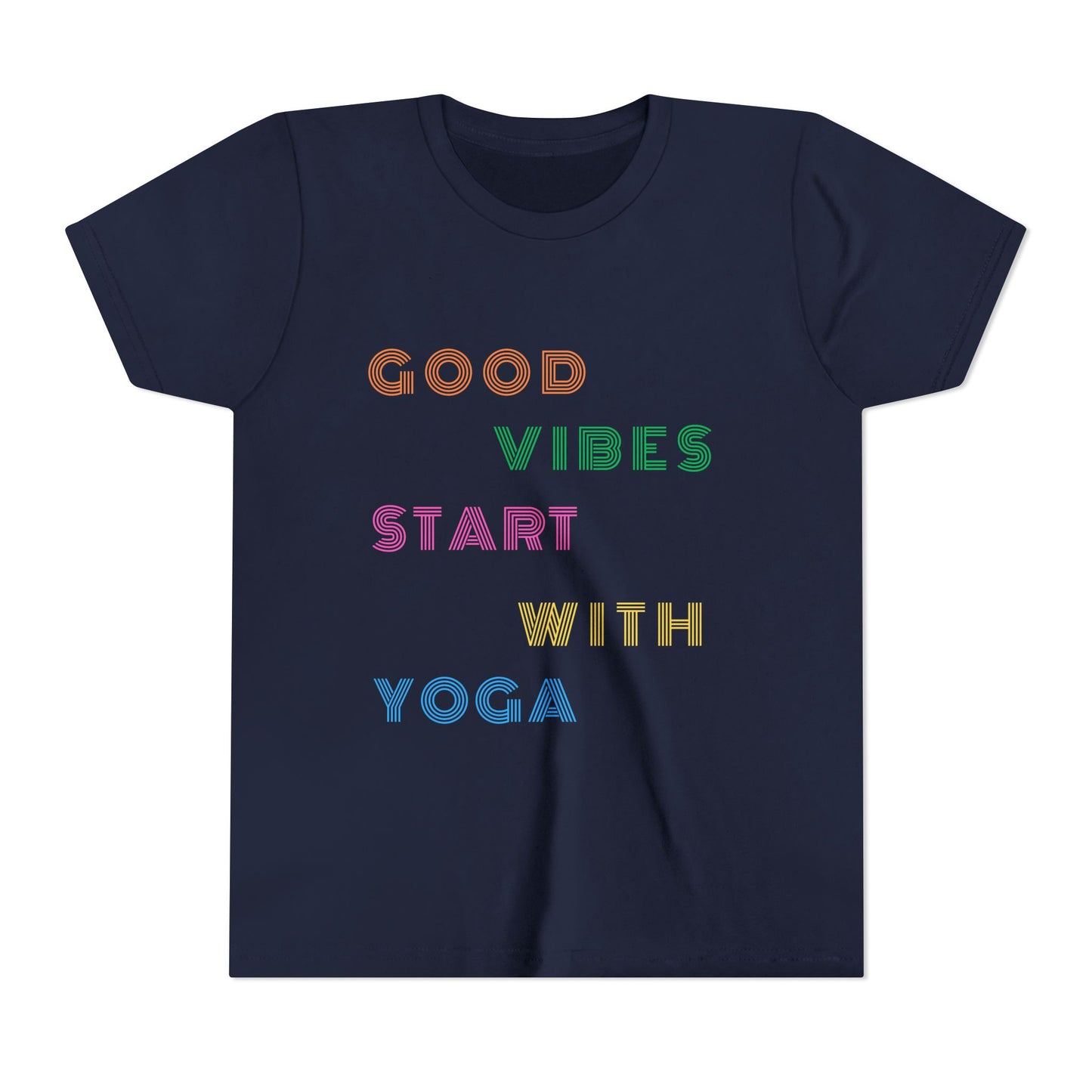 Good Vibes Start With Yoga Youth Yoga Tee - Yoga Apparel for Kids I Kids Cool Yoga T-Shirts I Self-Care Meditation Apparel