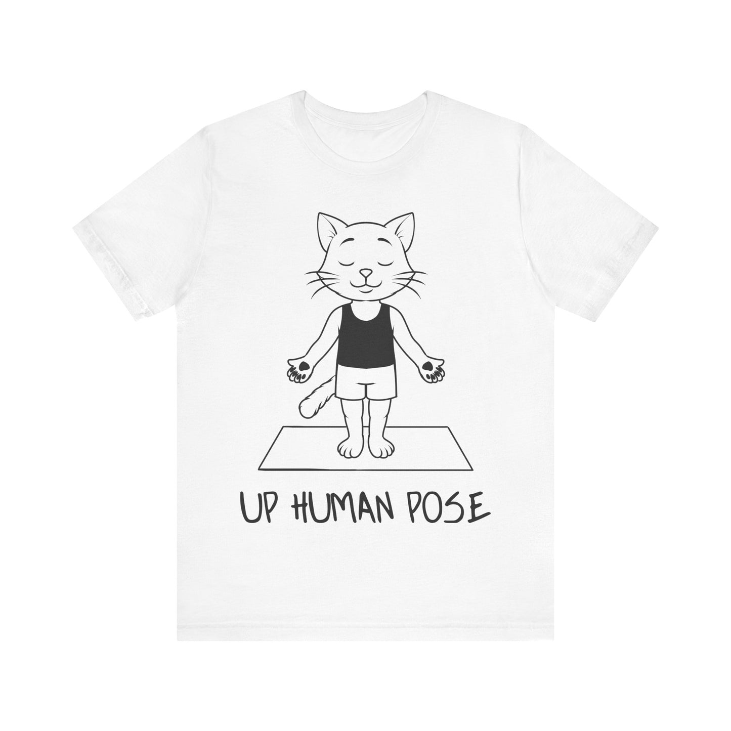 Up Human Pose - Unisex Cat Yoga Tee I Relaxation Gift I Yoga & Pet Lover T-Shirt I Quirky Animal Tee I Fun Gift for Cat Owners I Cute Tee for Zen Vibes