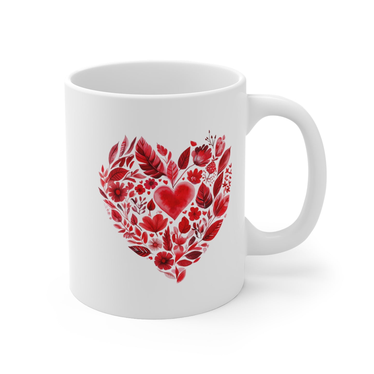 Romantic Floral Heart Mandala Mug - Perfect Gift for Couples I Tea Lovers I Yoga Enthusiasts I Valentine's Day I Birthday I Home Decor I Coffee Mug
