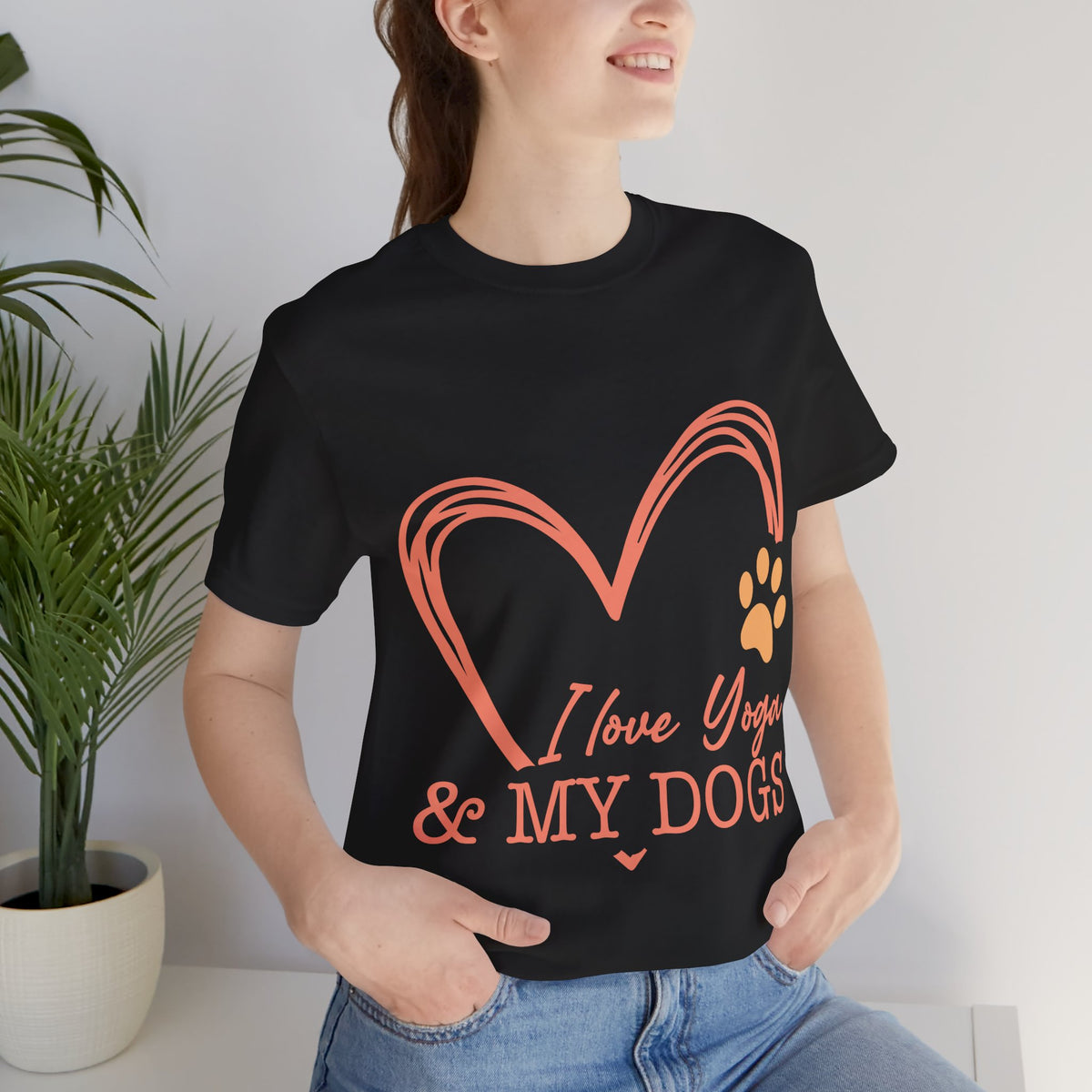 I Love Yoga & My Dogs T-Shirt - Dog Lover Shirt I Cute Yoga Tee I Meditation Gift For Yogi