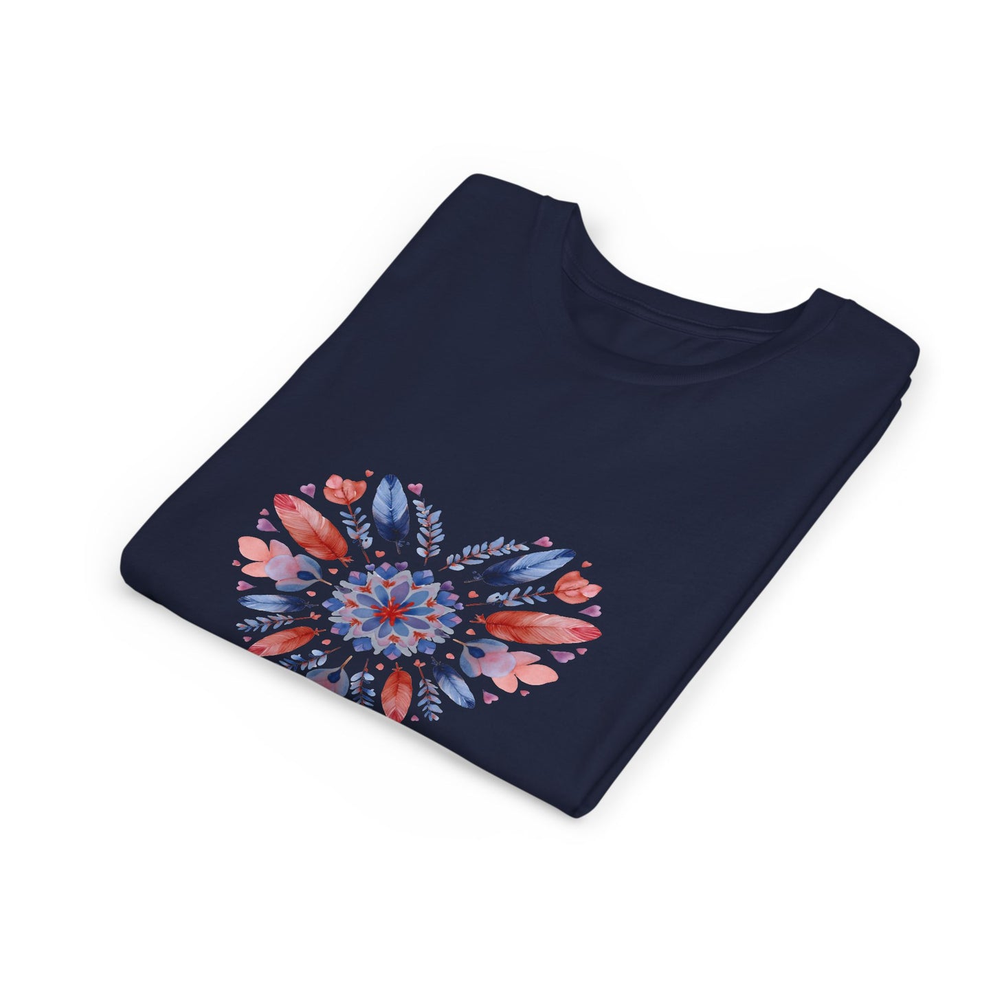 Heart Mandala Youth Tee for Yoga  - Summer T-Shirt I Kids Gift I Valentine's Day Apparel I Cute Graphic Tee I Fun Playwear