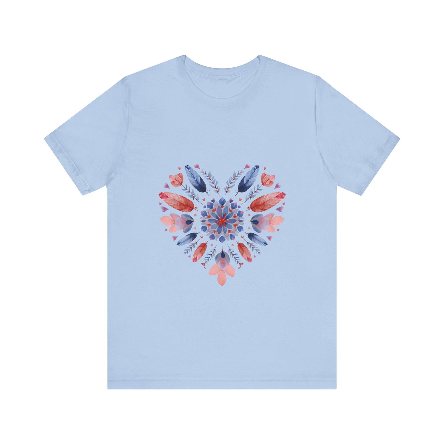 Heart Mandala Unisex Tee I Boho T-Shirt I Love Heart T-Shirt I Gift for Her I Casual Yoga Wear I Self-Care Meditation Apparel