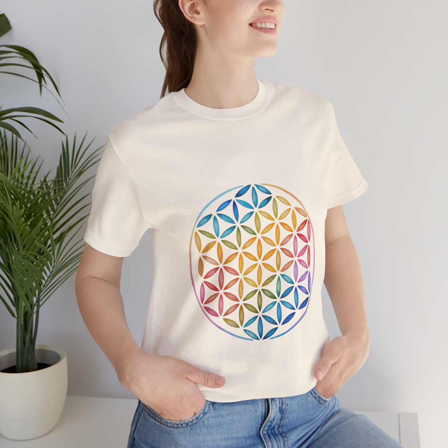 Flower of Life Tee I Spiritual & Yoga T-Shirt I Boho Graphic T-Shirt I Gift for Mindfulness I Self-Care Meditation Apparel