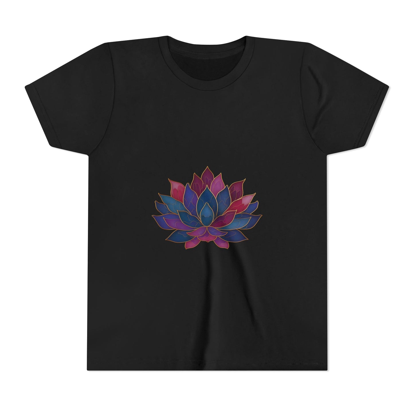 Youth Lotus Flower Yoga Tee | Bohemian Style Shirt for Kids I Summer Fashion for Young Yogis I Gift for Nature Lovers I Relaxed Fit T-Shirt