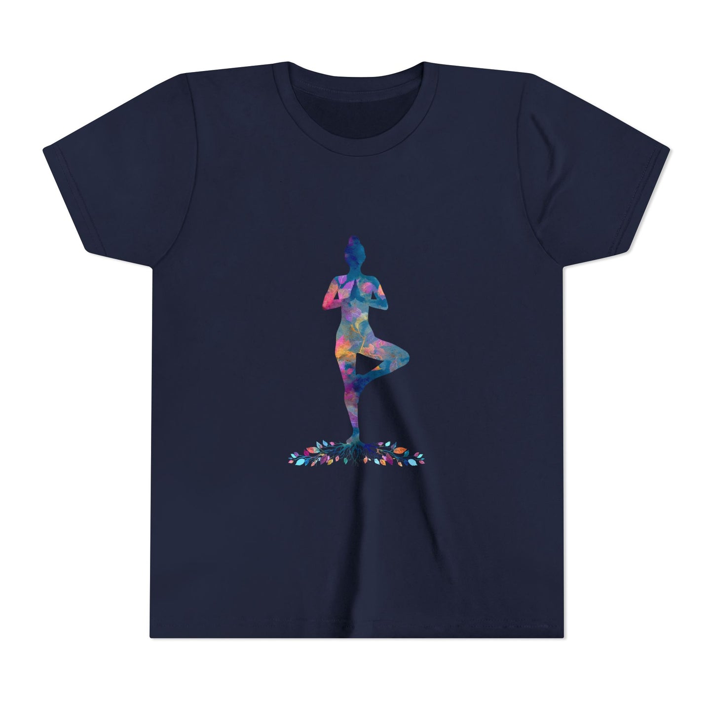 Tree Pose Youth Yoga Tee I Colorful Graphic Tee for Kids I Mindfulness T-Shirt I Perfect for Birthdays and Yoga Lovers
