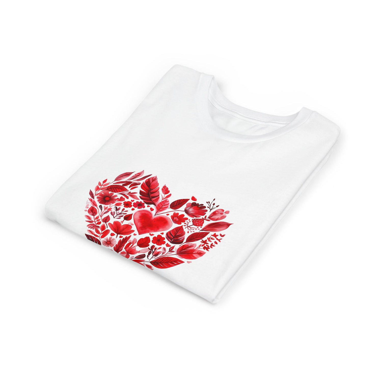 Heart Blossom Youth Tee - Cute Gift for Kids I Summer & Yoga T-Shirt I Floral Design I Birthday Outfit I Valentine's Day Wear