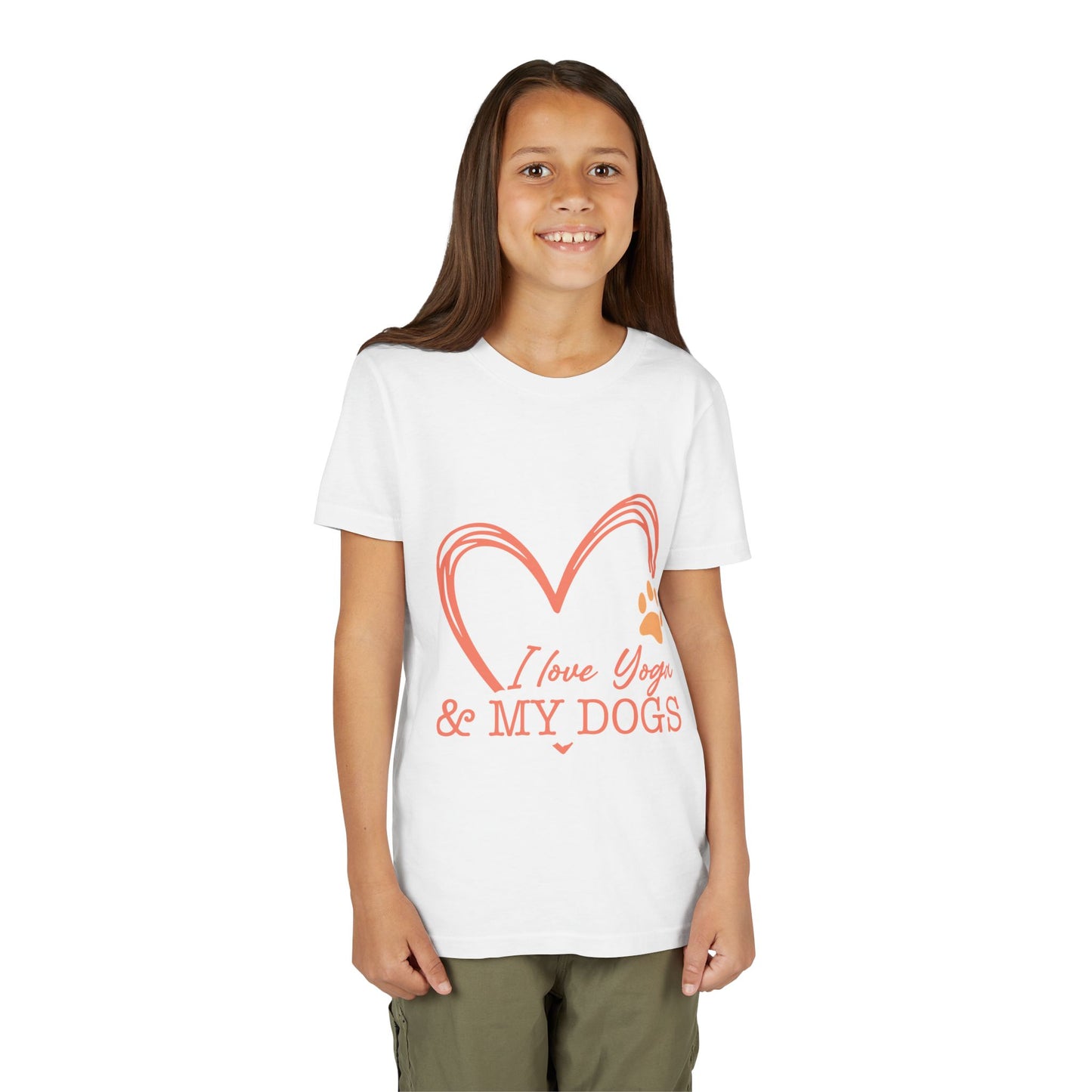 Kids Yoga T-Shirt — "I Love Yoga & My Dogs" Heart Paw Shirt I Girls Yoga Shirt I Boys Yoga Shirt I Cute Yoga Tee I Meditation Gift For Kids