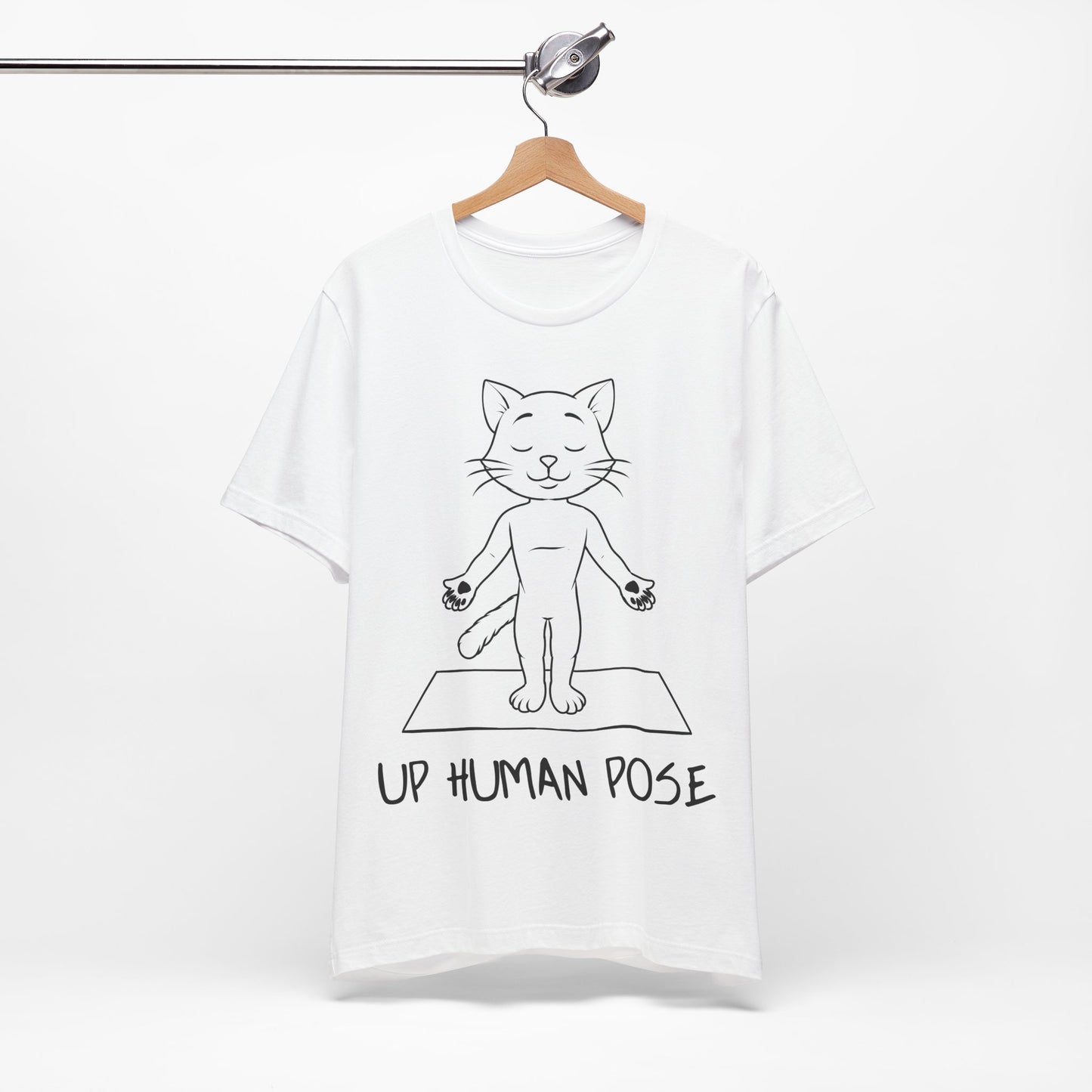 Up Human Pose - Unisex Cat Yoga Tee I Relaxation Gift I Yoga & Pet Lover T-Shirt I Quirky Animal Tee I Fun Gift for Cat Owners I Cute Tee for Zen Vibes