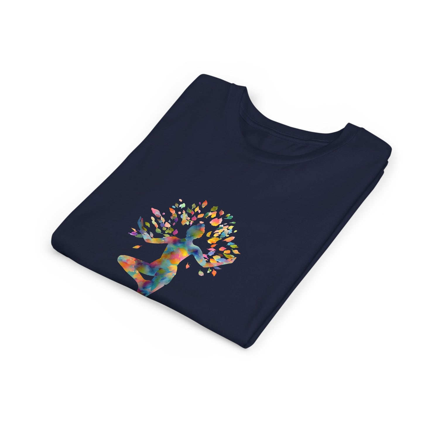 Tree Pose Colorful Yoga - Inspired Youth Tee - Kids Meditation T-Shirt I Mindfulness T-Shirt I Boho Kids Top I Birthday Gift for Young Yogis