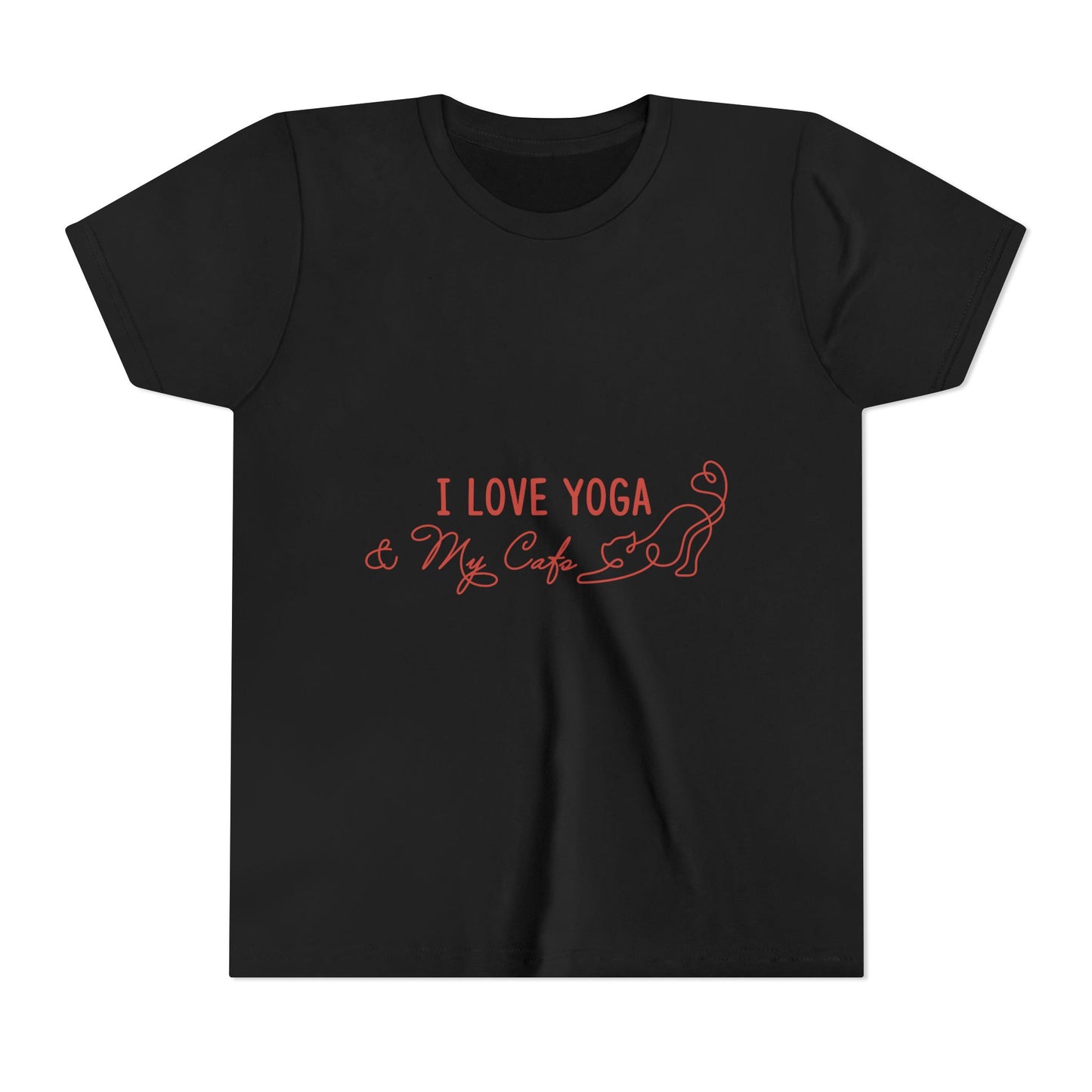 Kids Yoga Shirt "I Love Yoga & My Cats" - Girls Yoga Shirt I Boys Yoga Shirt I Meditation Gift For Kids