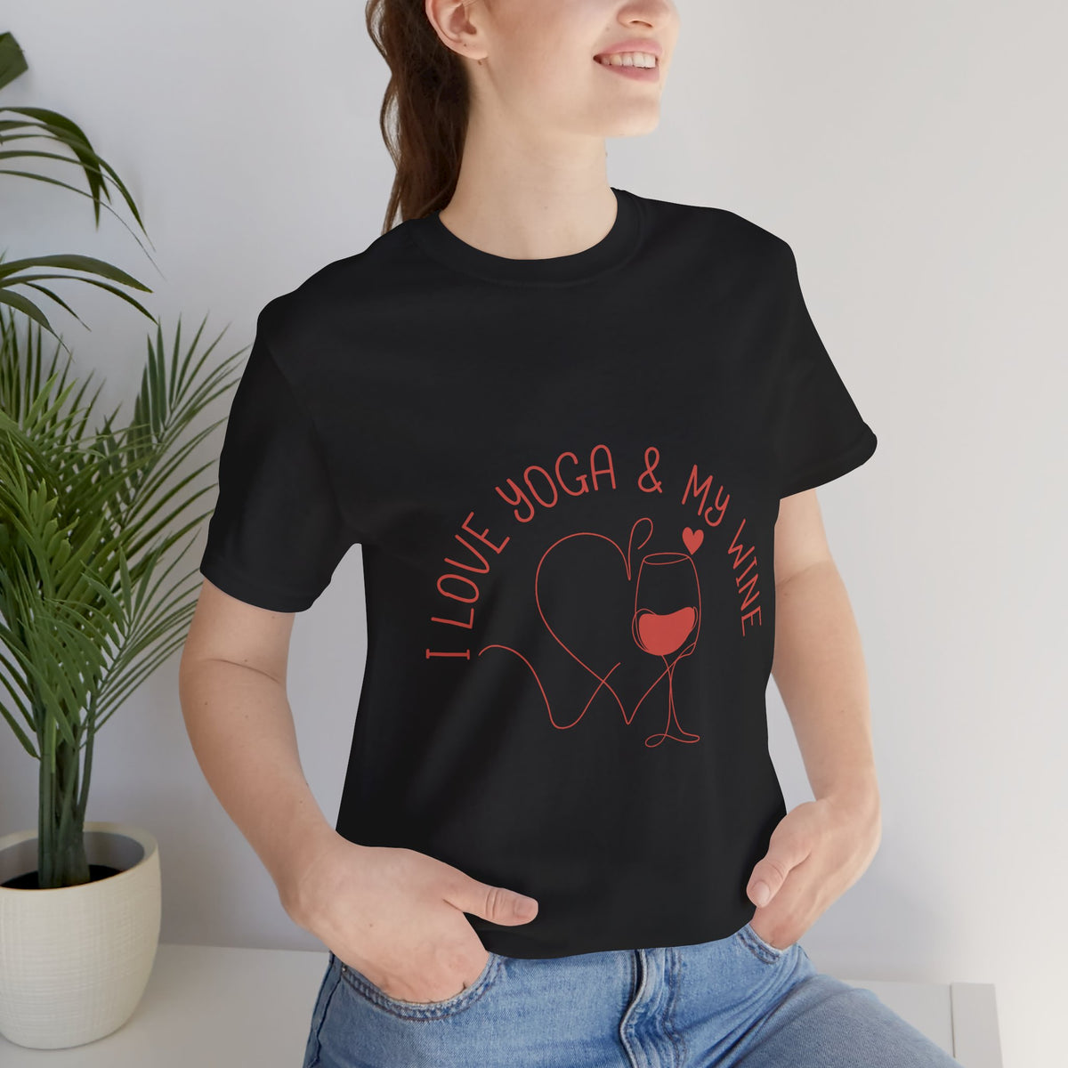 Yoga & Wine T-Shirt — "I Love Yoga & My Wine" Yoga Shirt I Funny Yoga Tee I Cute Meditation Gift I Wine Lover Shirt