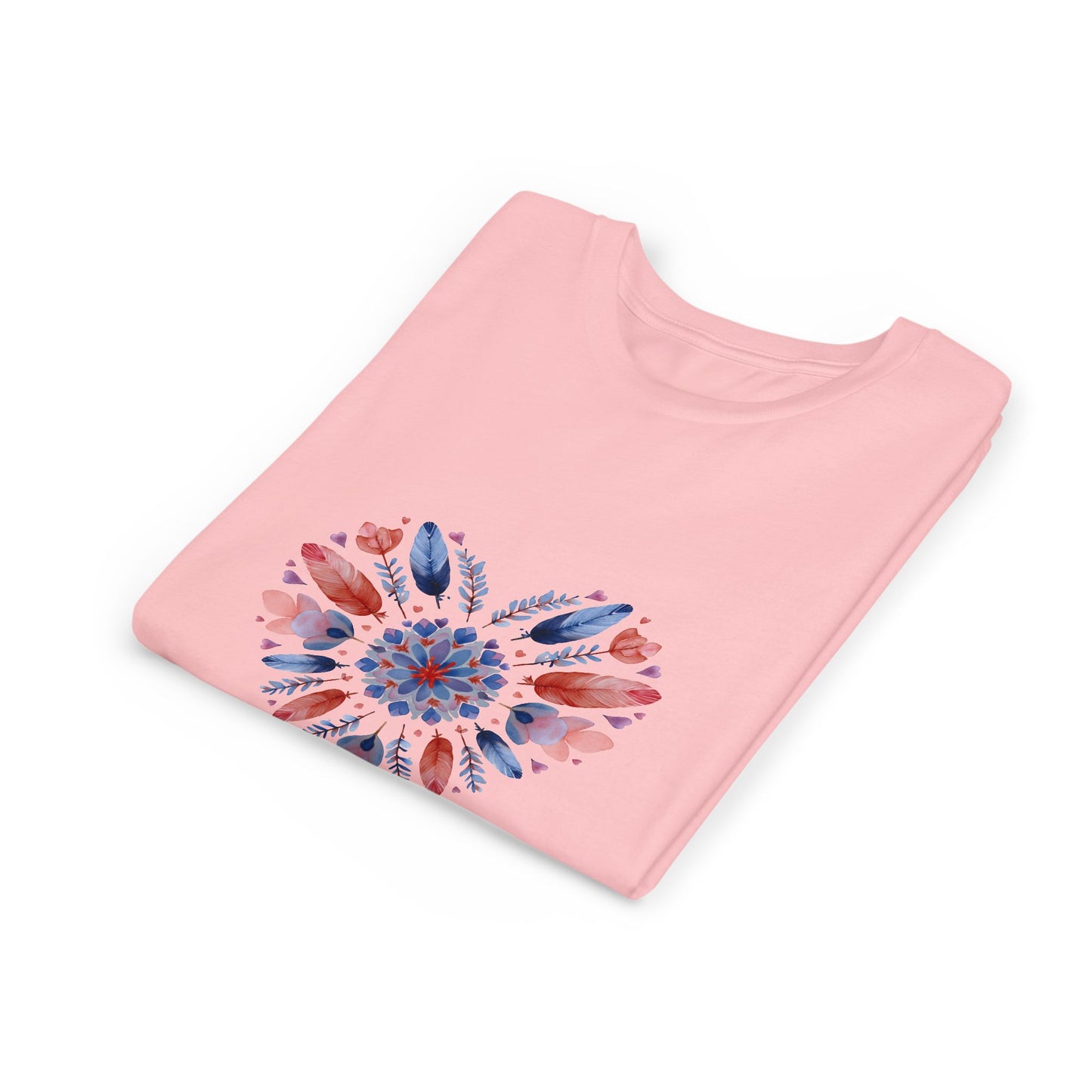 Heart Mandala Youth Tee for Yoga  - Summer T-Shirt I Kids Gift I Valentine's Day Apparel I Cute Graphic Tee I Fun Playwear