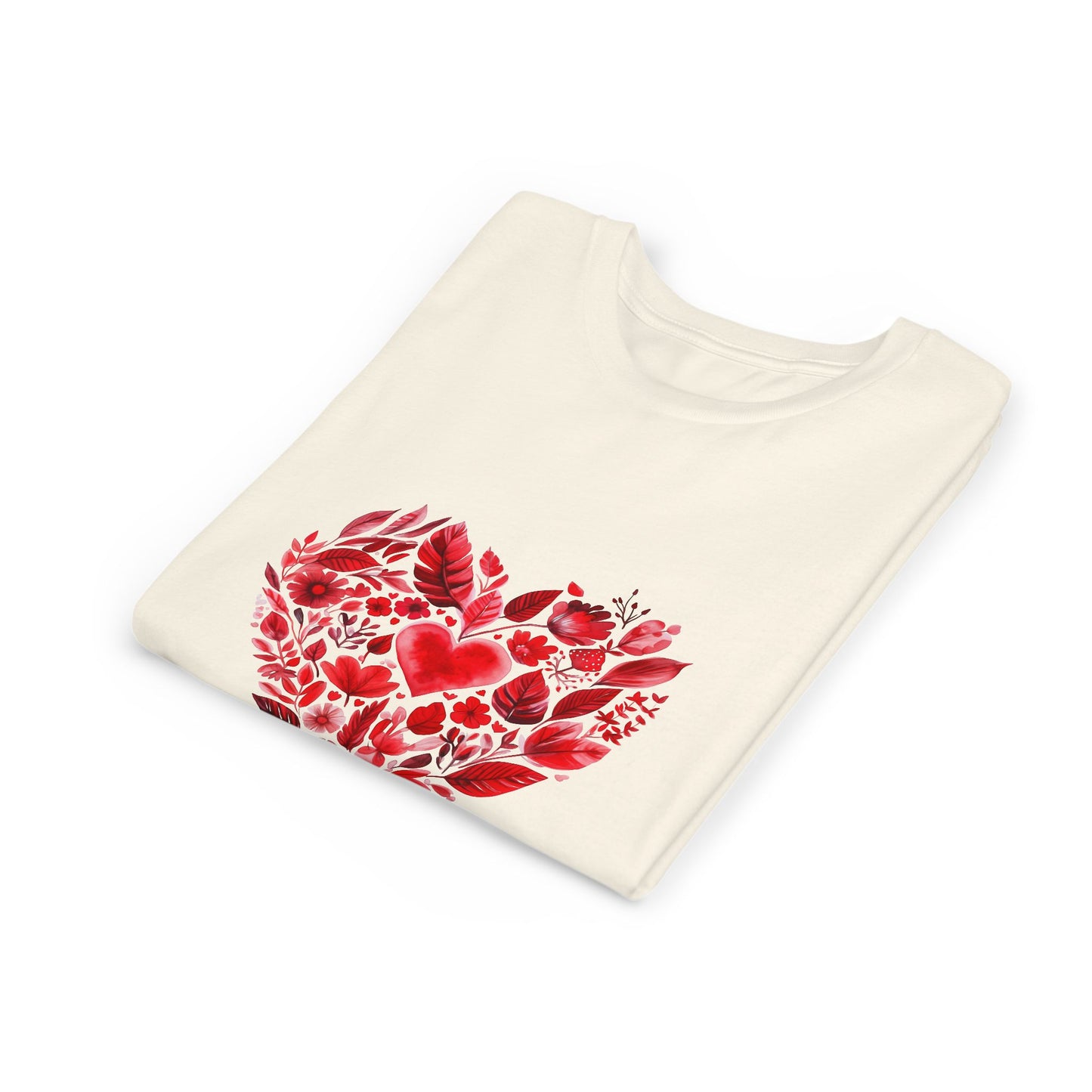 Heart Blossom Youth Tee - Cute Gift for Kids I Summer & Yoga T-Shirt I Floral Design I Birthday Outfit I Valentine's Day Wear