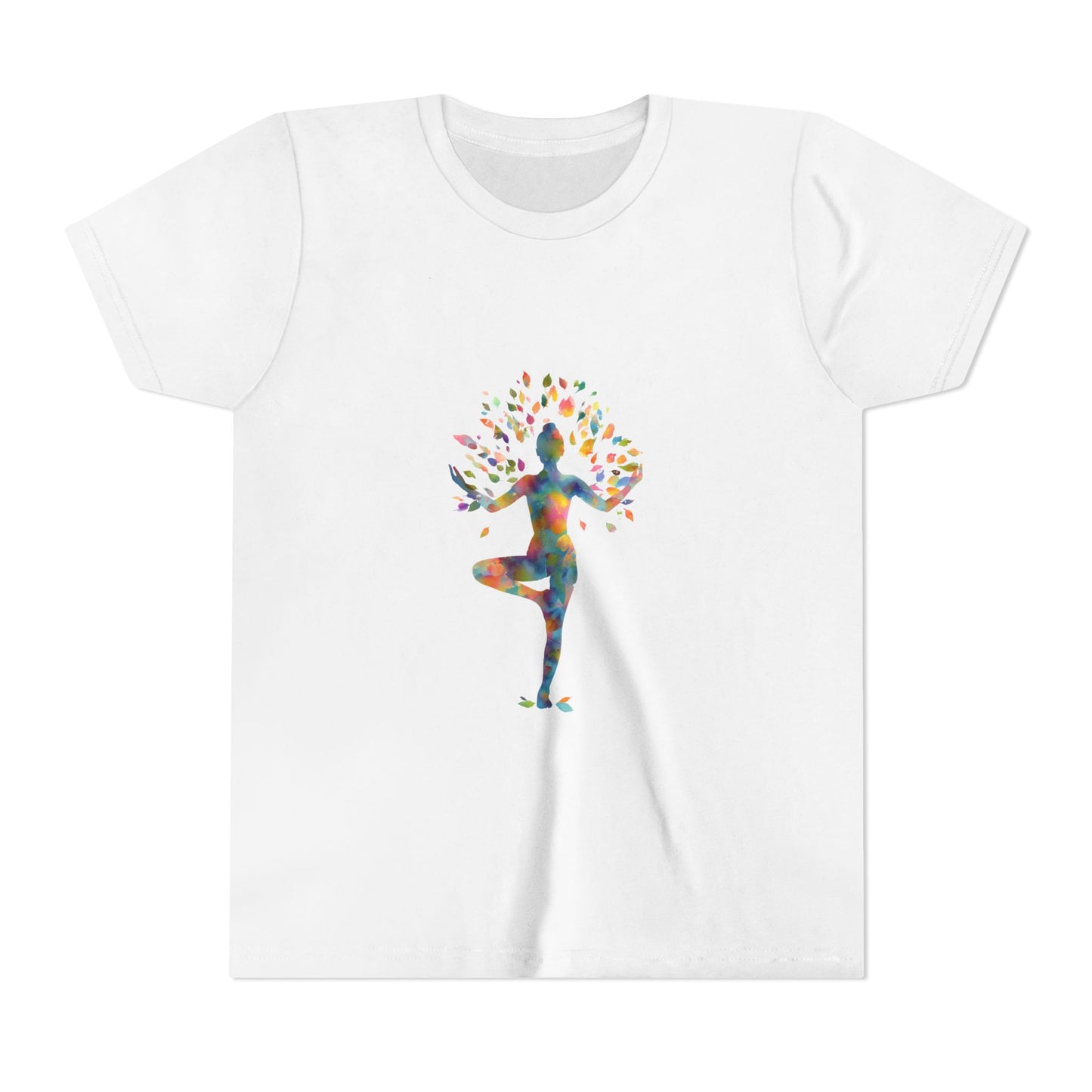 Tree Pose Colorful Yoga - Inspired Youth Tee - Kids Meditation T-Shirt I Mindfulness T-Shirt I Boho Kids Top I Birthday Gift for Young Yogis