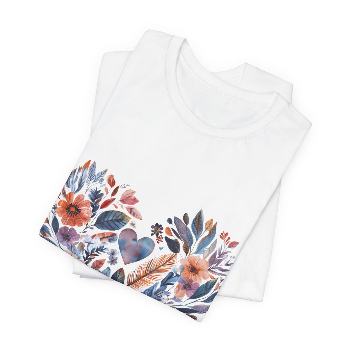 Floral Heart Yoga T-Shirt - Watercolor Mandala Shirt I Meditation Shirt I Namaste Tee For Yogi