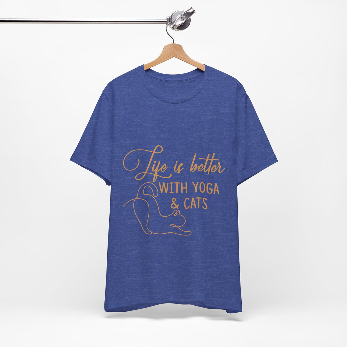Yoga & Cats T-Shirt - "Life Is Better With Yoga & Cats" Relaxed T-Shirt I Meditation Gift I Cute Yoga Shirt