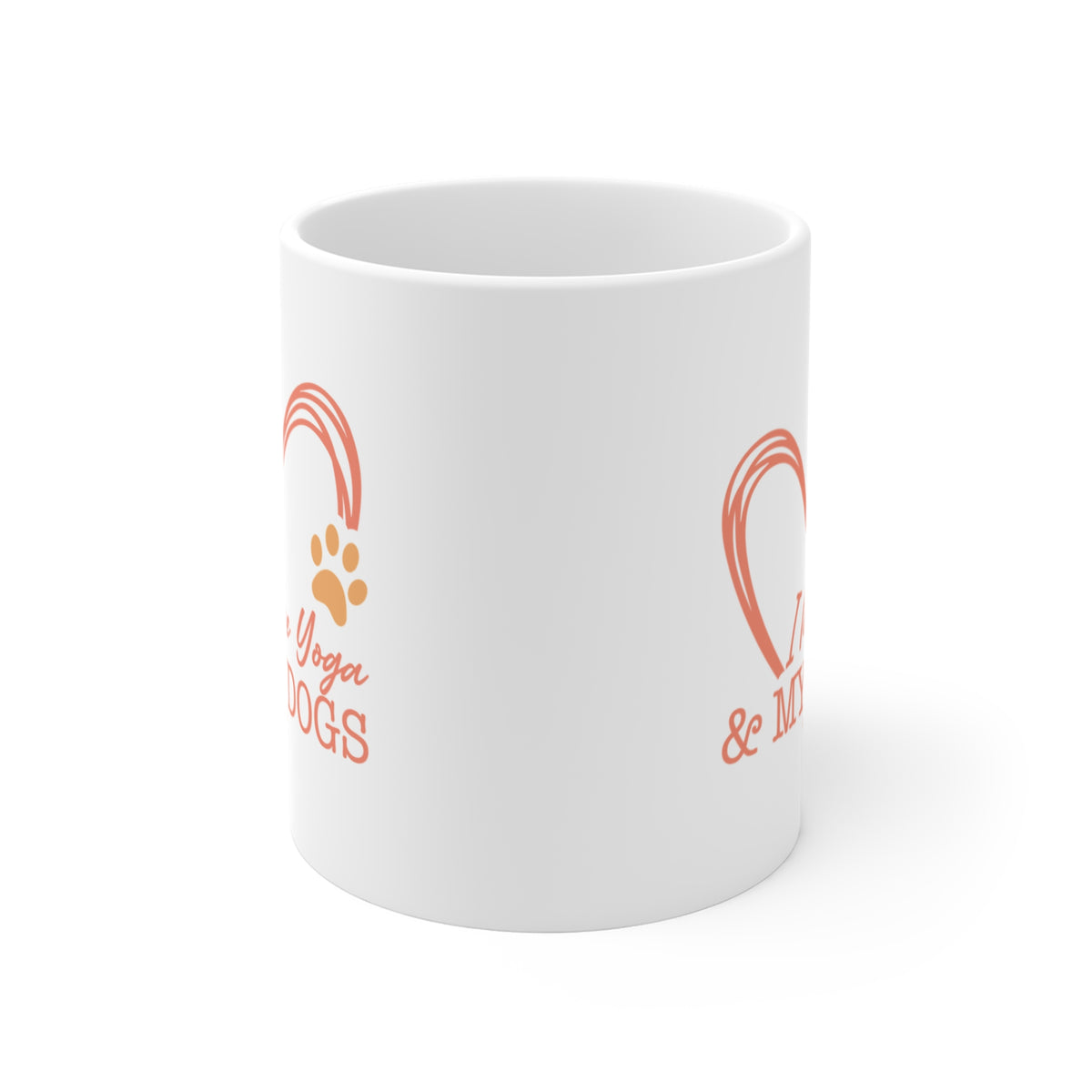 I Love You & My Dogs Mug — Cute Heart & Paw 11oz Coffee Cup For Dog Lovers I Meditation Gift I Yoga Coffee Mug