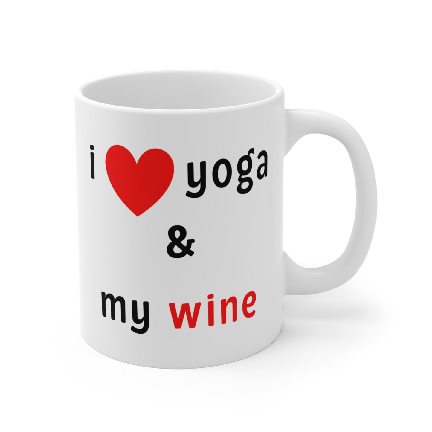 I Love Yoga & My Wine Mug  - Fun Gift for Yogis I Coffee & Wine Lovers I Home Decor I Yoga Studio I Birthday Gift