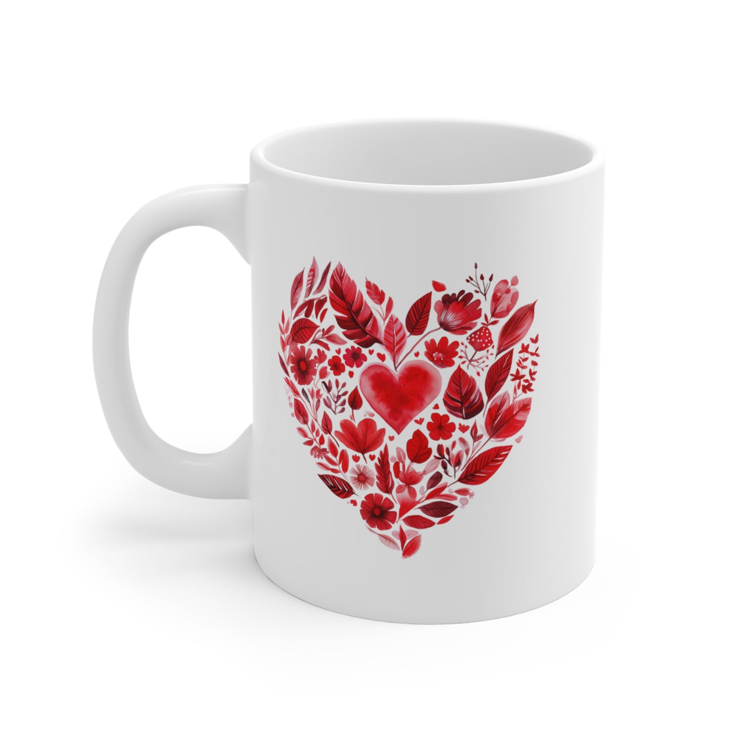 Romantic Floral Heart Mandala Mug - Perfect Gift for Couples I Tea Lovers I Yoga Enthusiasts I Valentine's Day I Birthday I Home Decor I Coffee Mug